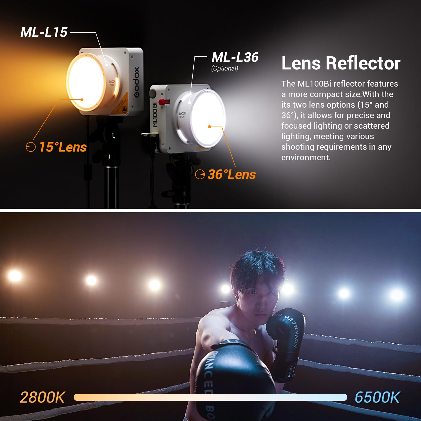 Foto 4 | Lámpara De Vídeo Led Godox Ml100bi 100w Portátil Cri 97+ - Venta Internacional.