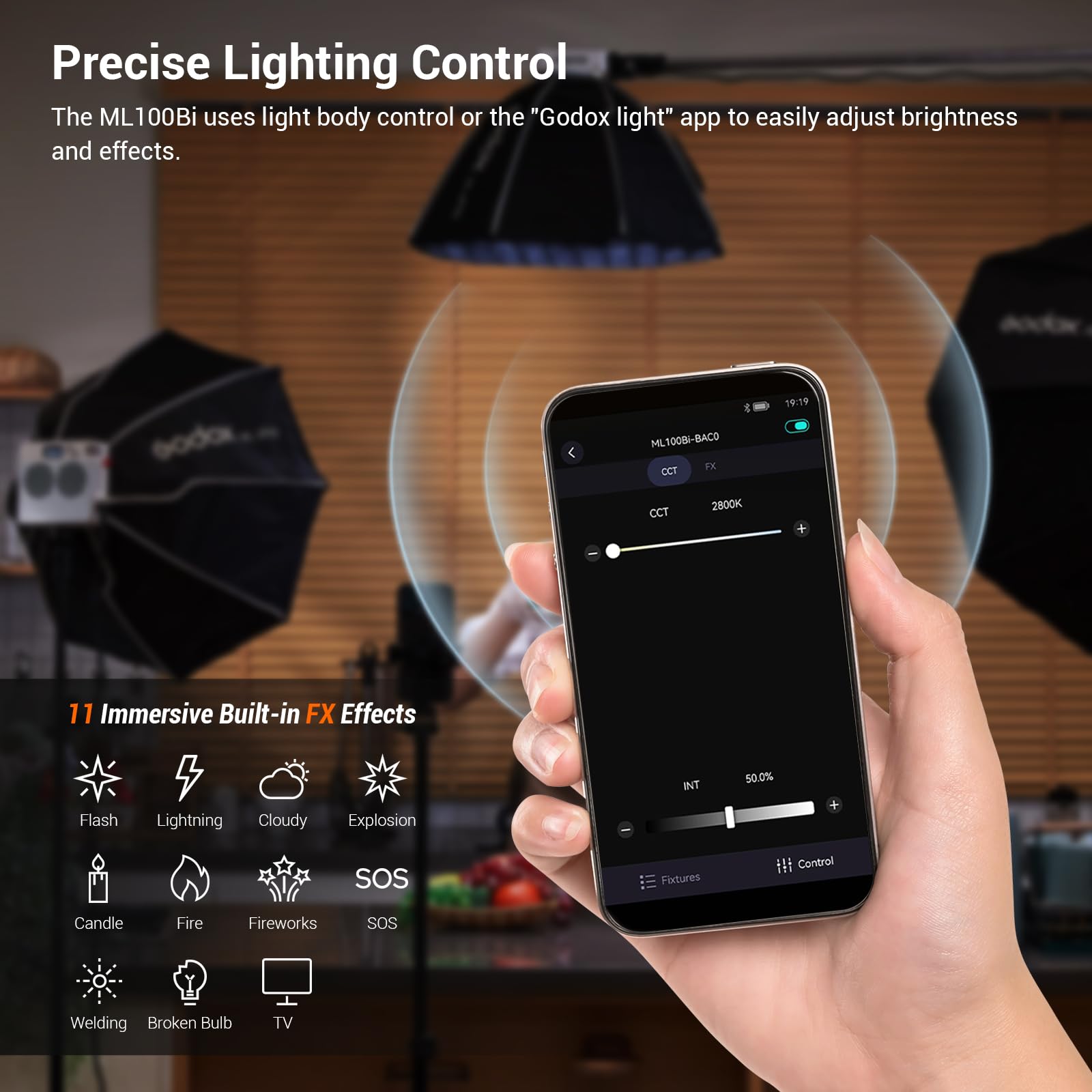 Foto 8 pulgar | Lámpara De Vídeo Led Godox Ml100bi 100w Portátil Cri 97+ - Venta Internacional.