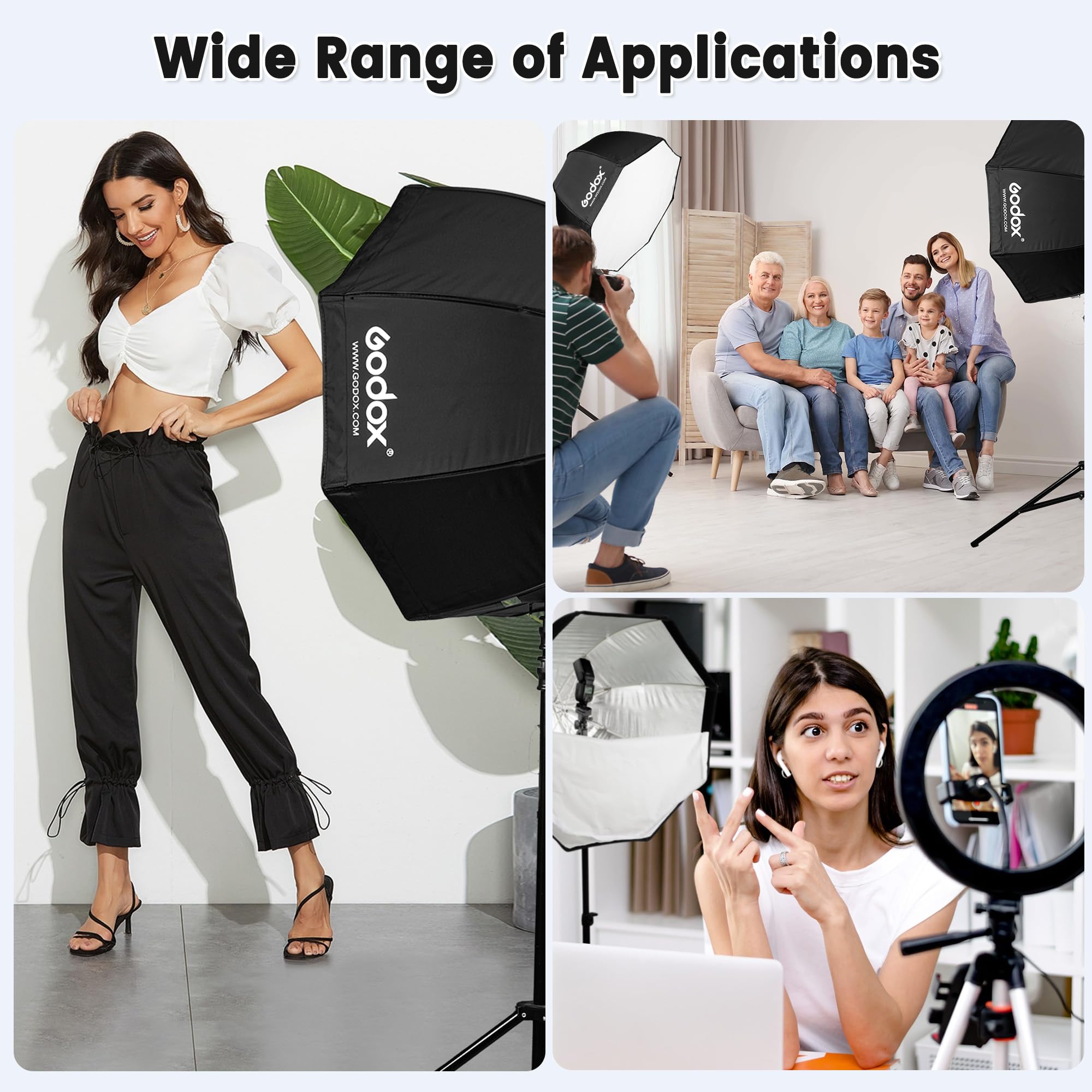 Foto 5 | Softbox Godox Portátil Octágono De 95 Cm Con Bolsa De Transporte - Venta Internacional.