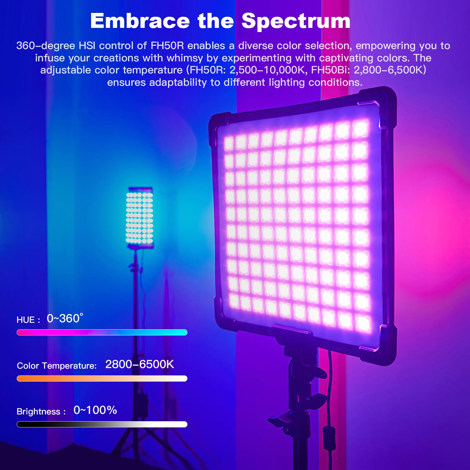 Foto 4 pulgar | Panel Led De Luz Suave Godox Fh50r Ultrafino 2500-10000k - Venta Internacional.