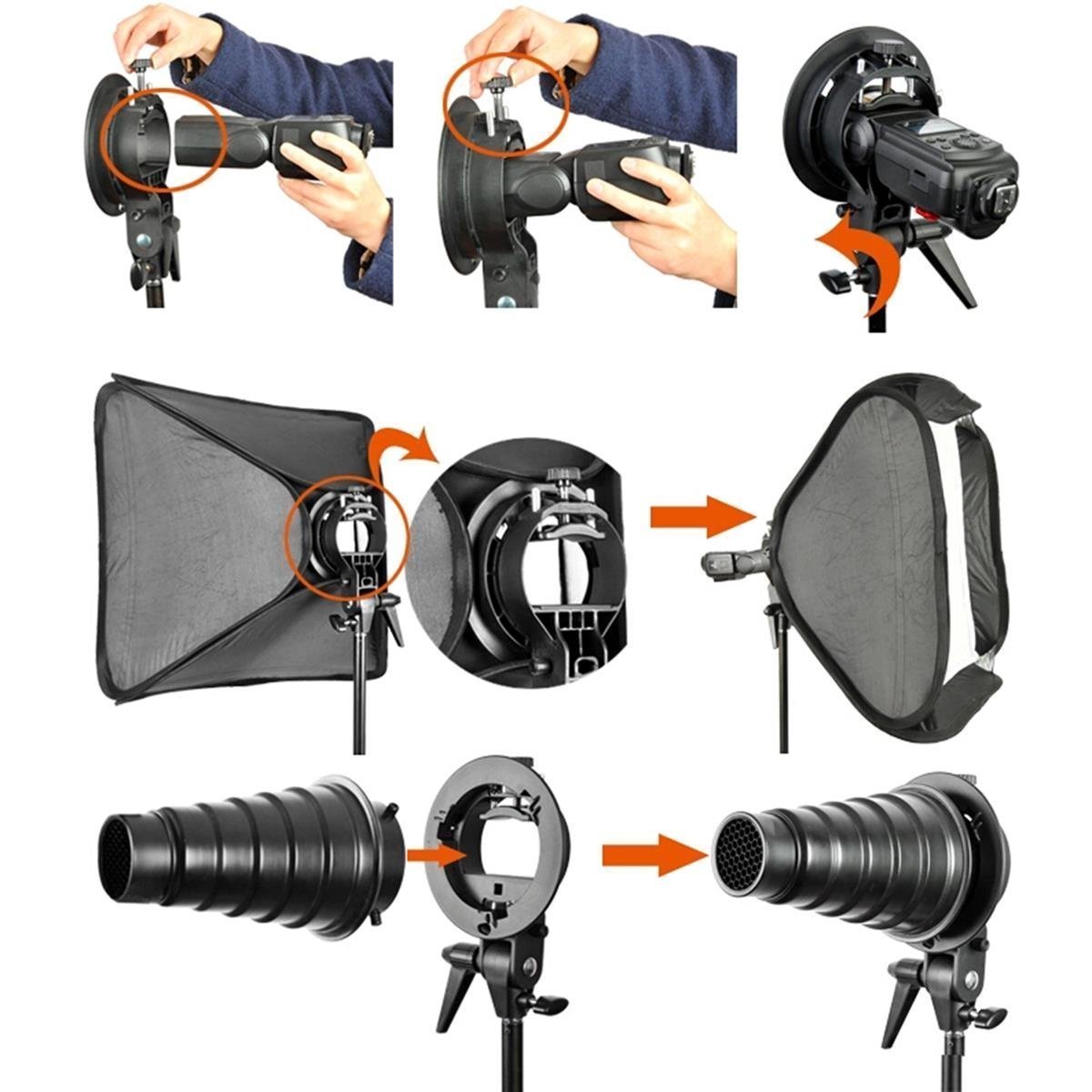 Foto 8 pulgar | Softbox Godox De 60 X 60 Cm Plegable Con Soporte Speedlite - Venta Internacional.