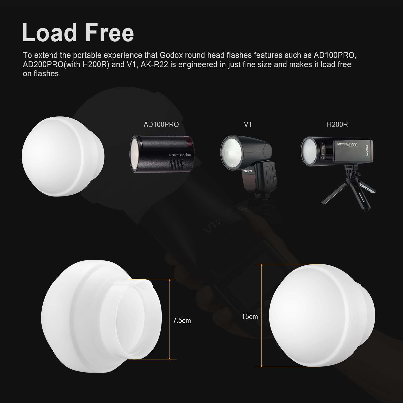 Foto 5 | Domo De Difusión Godox Ak-r22 Para Godox V1 V1 Pro Ad100pro Ad2 - Venta Internacional.
