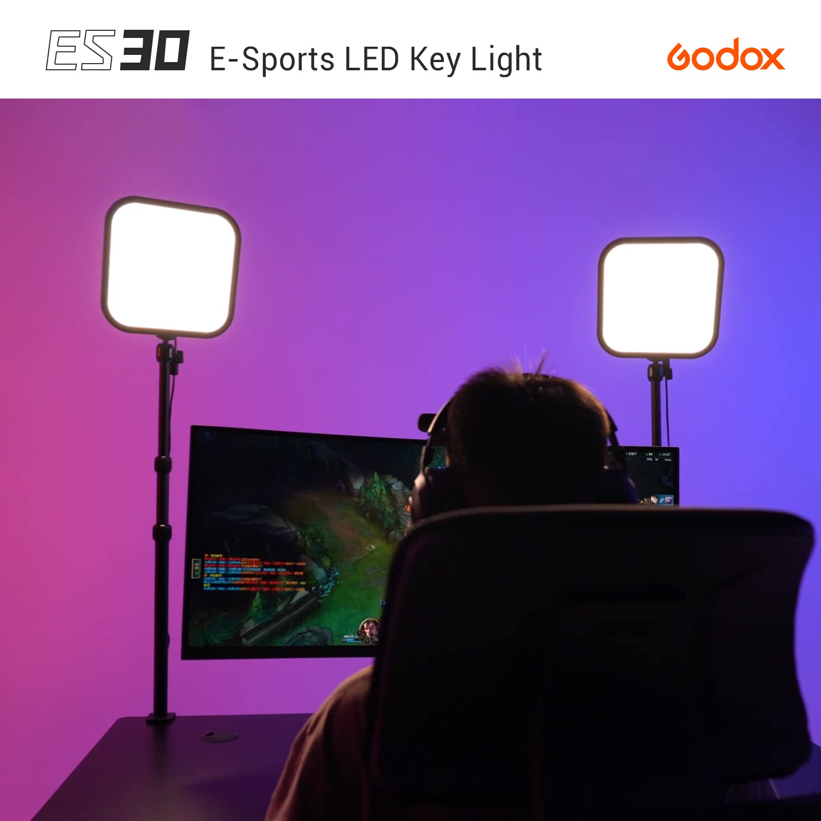 Foto 3 pulgar | Key Light Godox Es30 2250 Lúmenes Con Soporte Extensible - Venta Internacional.