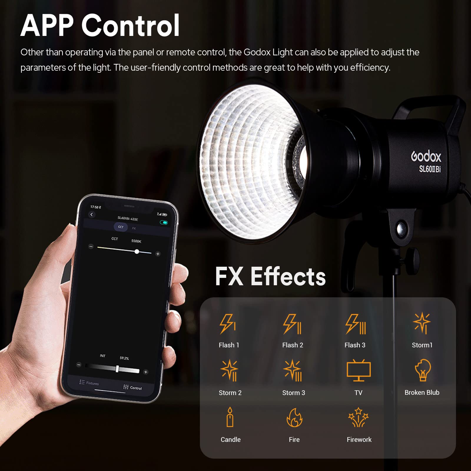 Foto 5 pulgar | Lámpara De Vídeo Led Godox Sl60iibi Bicolor 75w, 2800k-6500k - Venta Internacional.