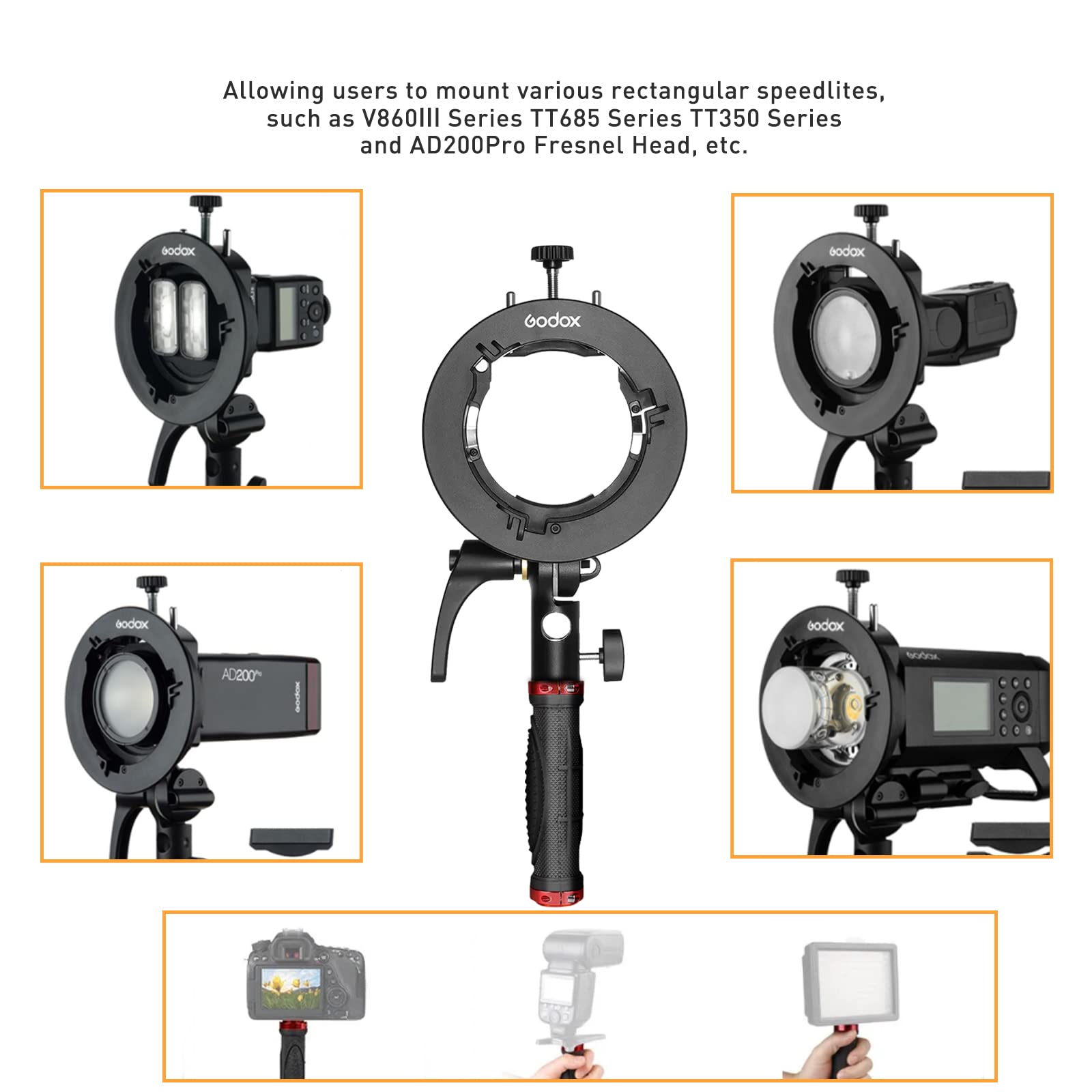 Foto 6 pulgar | Soporte Speedlite Godox S2 S-type Con Mango Para Ad200pro - Venta Internacional.