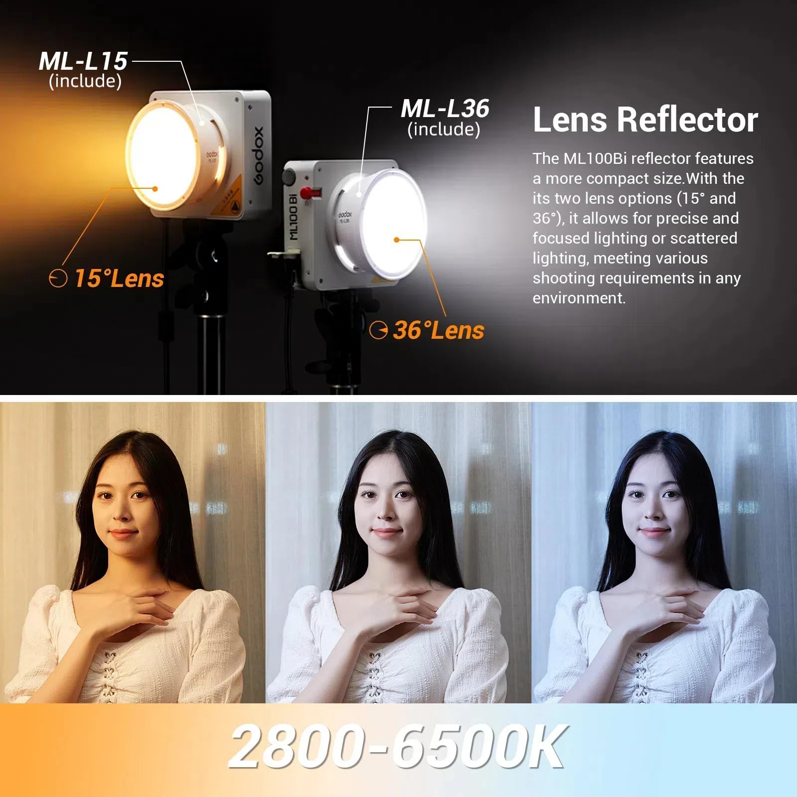 Foto 4 pulgar | Lámpara De Vídeo Led Godox Ml100bi Bicolor 120w 34300lux @1m - Venta Internacional.