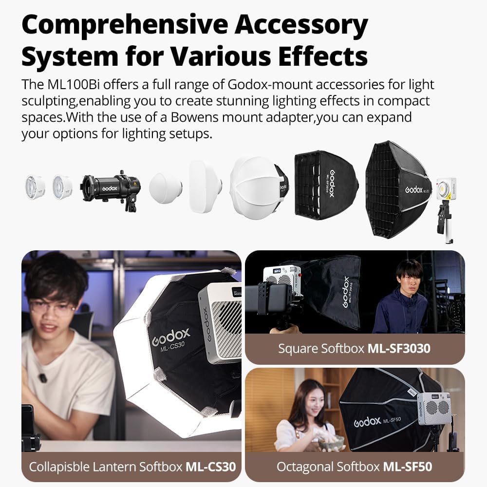 Foto 8 pulgar | Lámpara De Vídeo Led Godox Ml100bi Bicolor 120w 34300lux @1m - Venta Internacional.