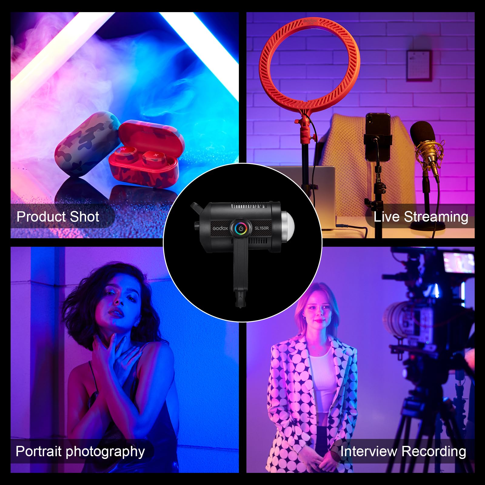 Foto 4 pulgar | Lámpara De Vídeo Godox Sl150r, 165 W, Rgb, Led, 5600 K, Cri≥96, Tlci≥96 - Venta Internacional.
