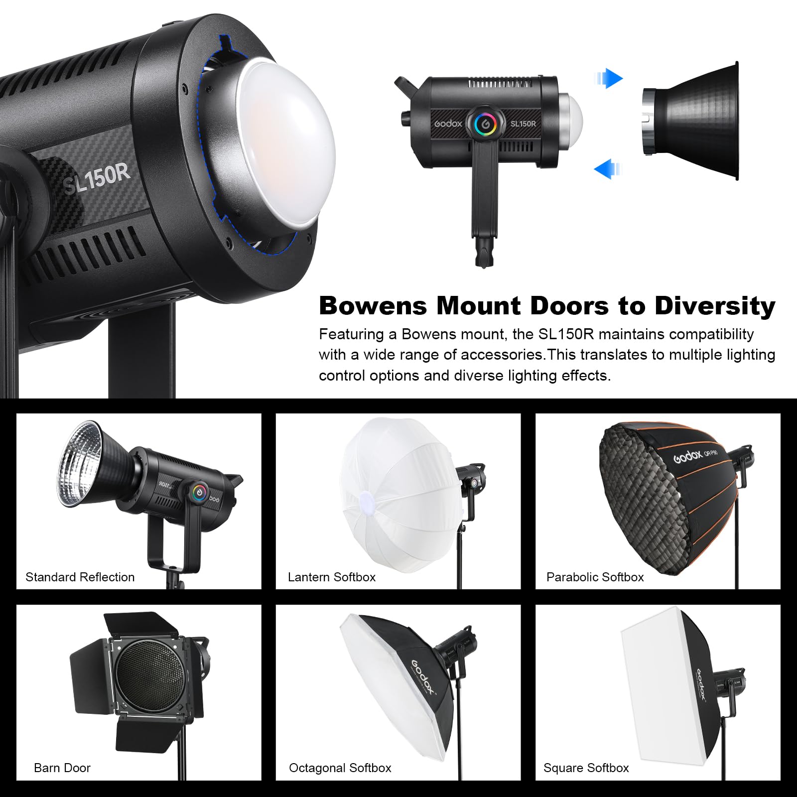Foto 7 pulgar | Lámpara De Vídeo Godox Sl150r, 165 W, Rgb, Led, 5600 K, Cri≥96, Tlci≥96 - Venta Internacional.