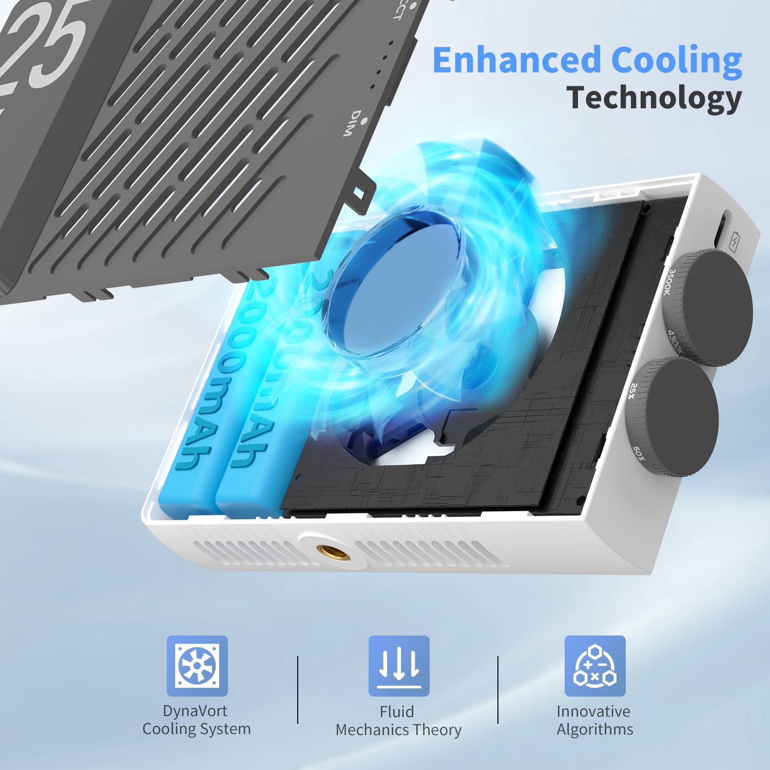 Foto 5 pulgar | Lámpara De Vídeo Zhiyun Cinepeer Cm25 25w Bicolor Con Ventiladores - Venta Internacional.