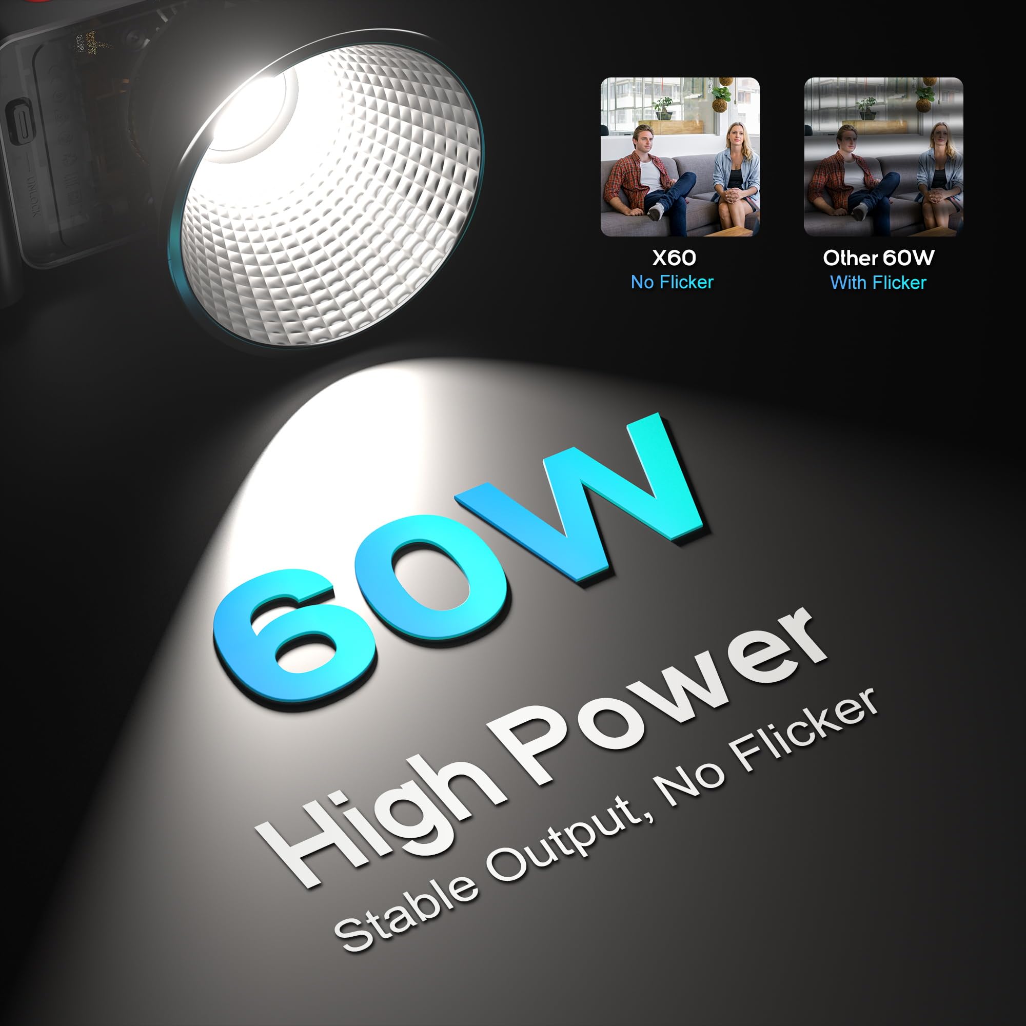 Foto 4 pulgar | Lámpara De Vídeo Zhiyun Molus X60 Bicolor Pro De 60 W Con 2 Baterías - Venta Internacional.