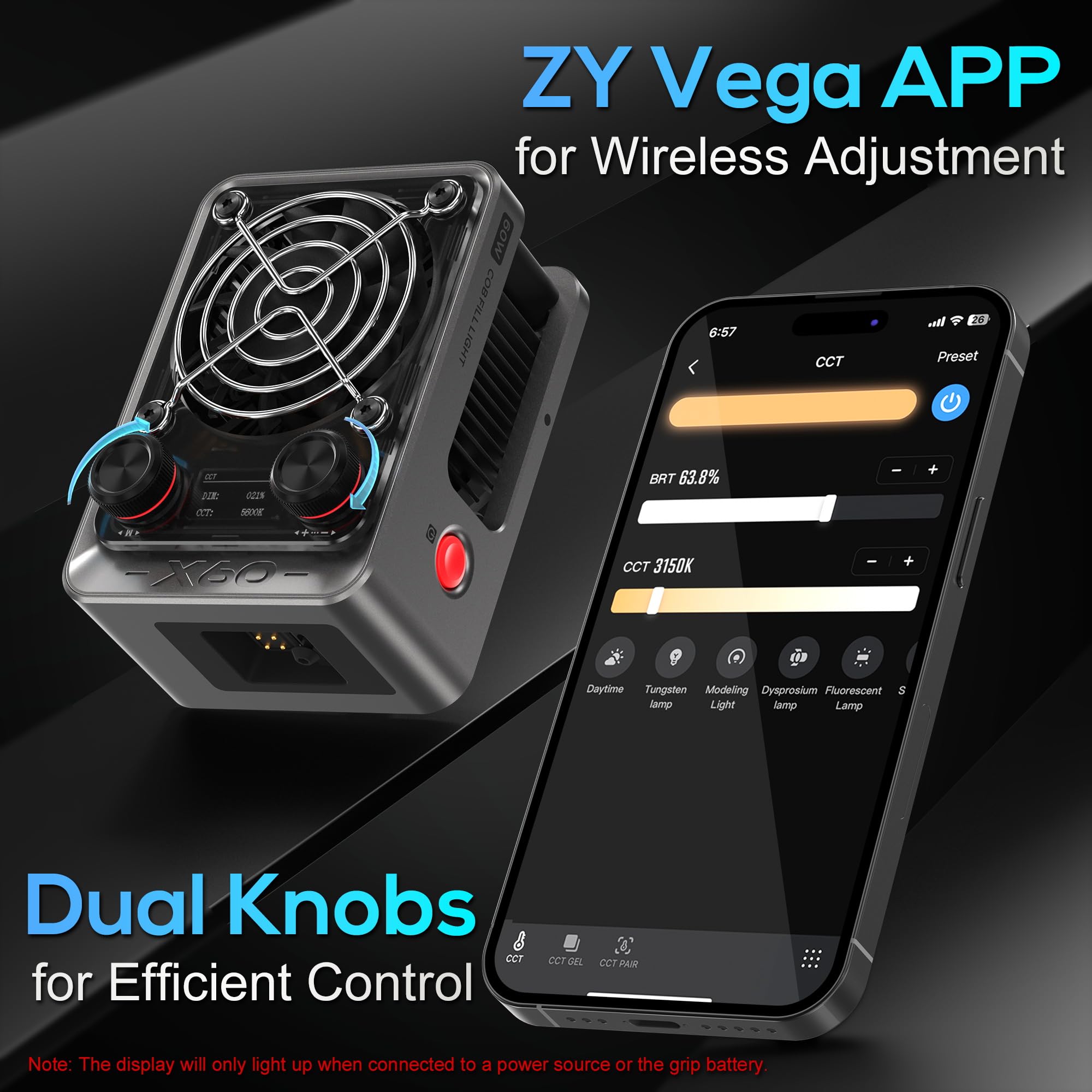 Foto 8 pulgar | Lámpara De Vídeo Zhiyun Molus X60 Bicolor Pro De 60 W Con 2 Baterías - Venta Internacional.