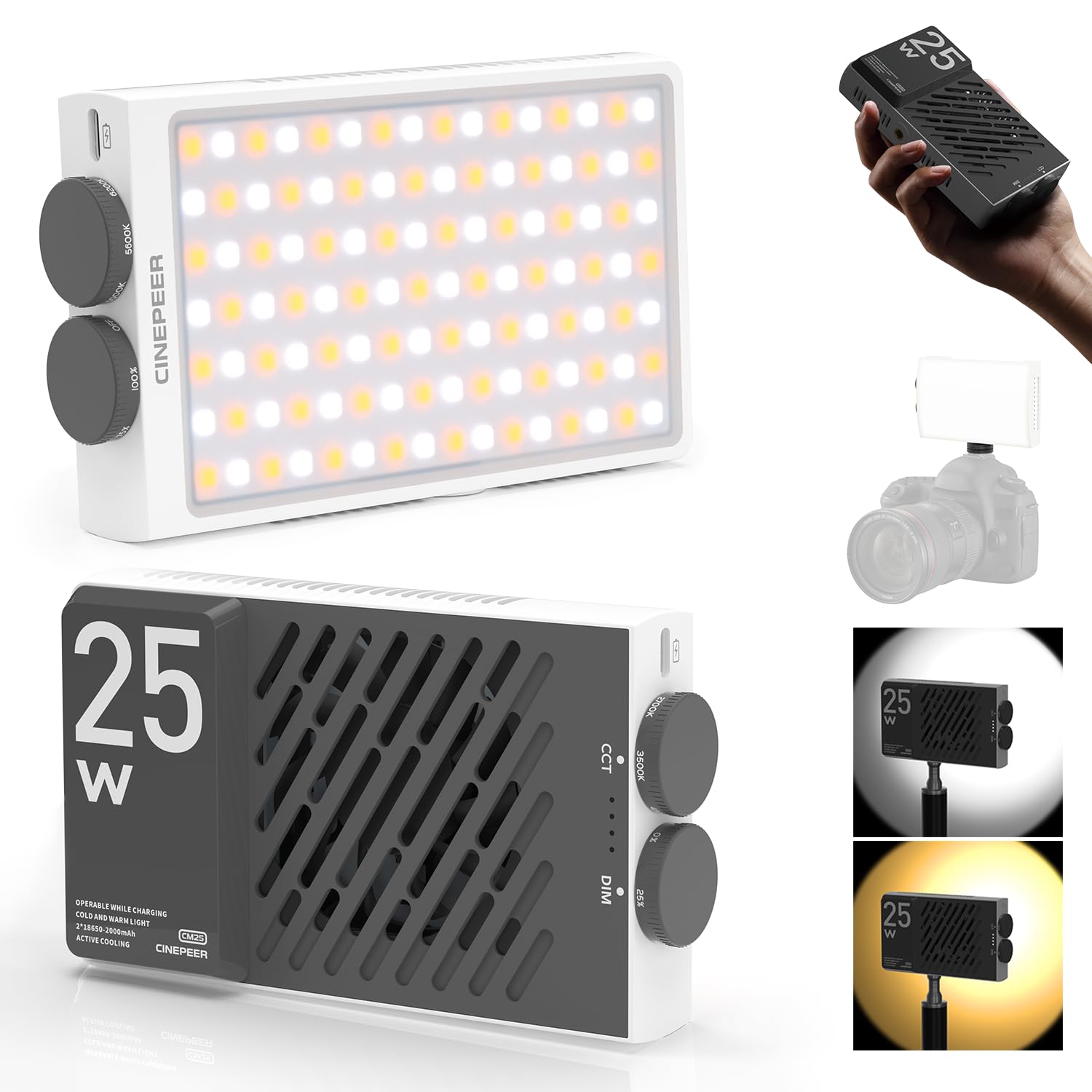 Foto 2 pulgar | Luz De Vídeo Led Zhiyun Cinepeer Cm25 25 W Con 2 Baterías - Venta Internacional.