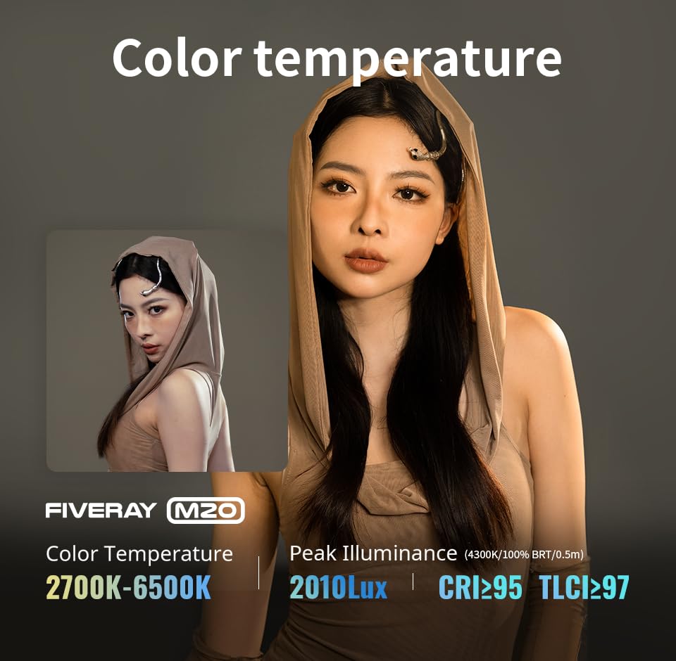 Foto 4 pulgar | Lámpara De Vídeo Zhiyun Fiveray M20 Combo Bicolor 20w Cri 95+ - Venta Internacional.