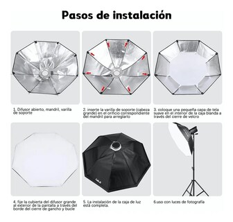 Foto 5 | Octabox Lab.g 95cm Nuevo Diseño Softbox Difusor Octogonal Negro Blanco