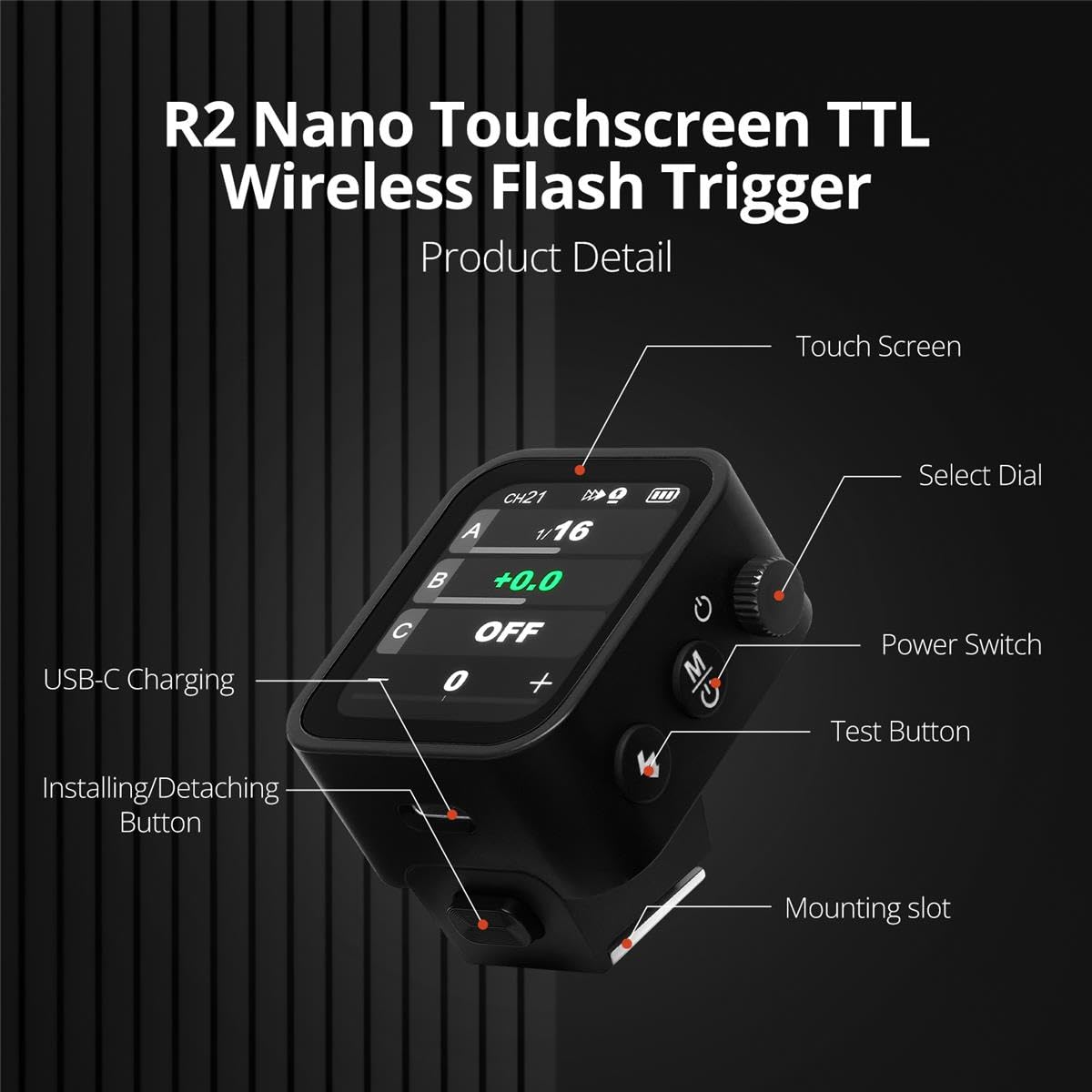 Foto 7 | Flash Trigger Flashpoint R2 Nano Pantalla Táctil Ttl Inalámbrica - Venta Internacional.