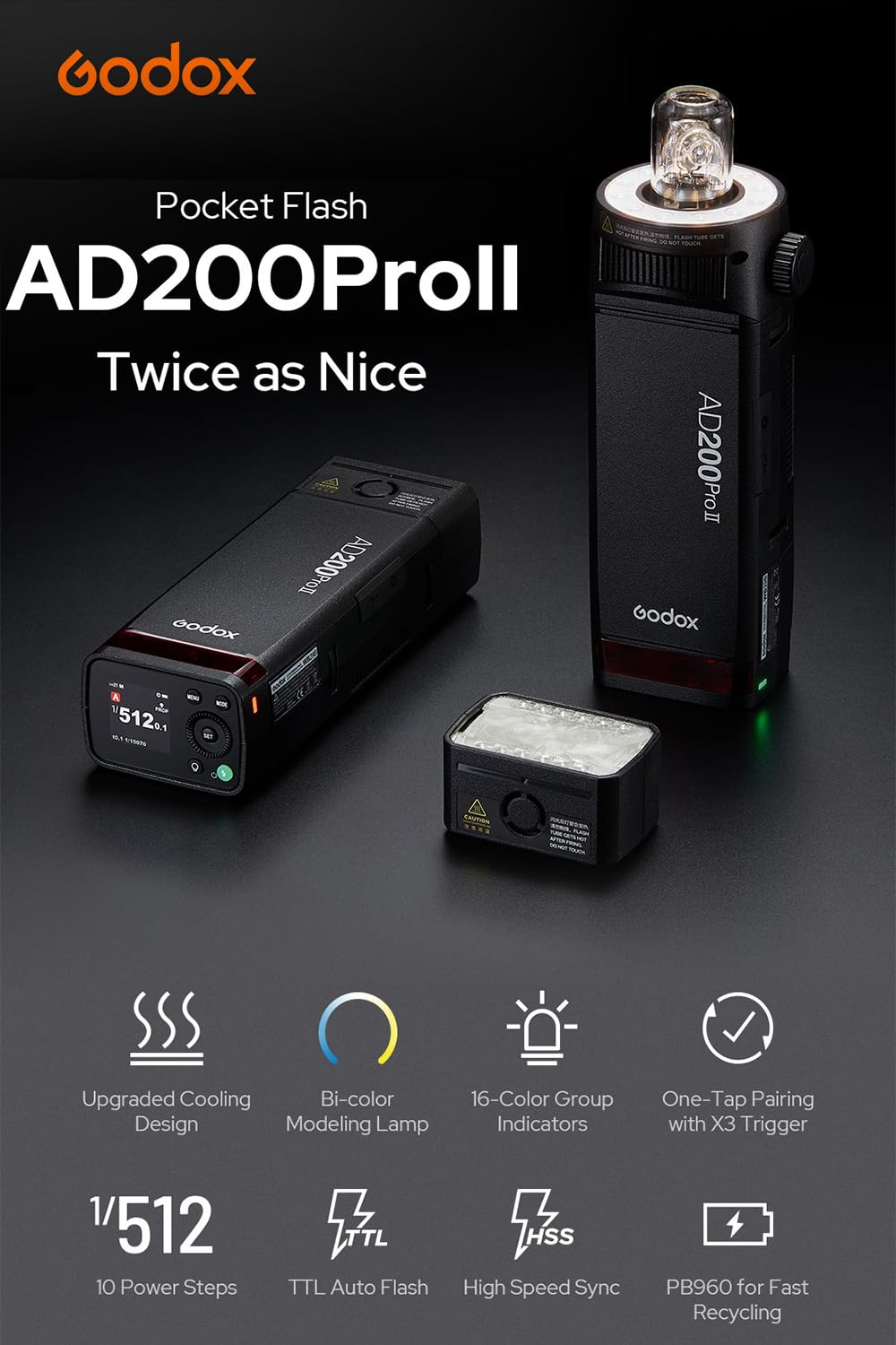 Foto 2 | Flash Godox Ad200pro Ii, 200 W, Ttl Hss, 2,4 G Speedlite - Venta Internacional.