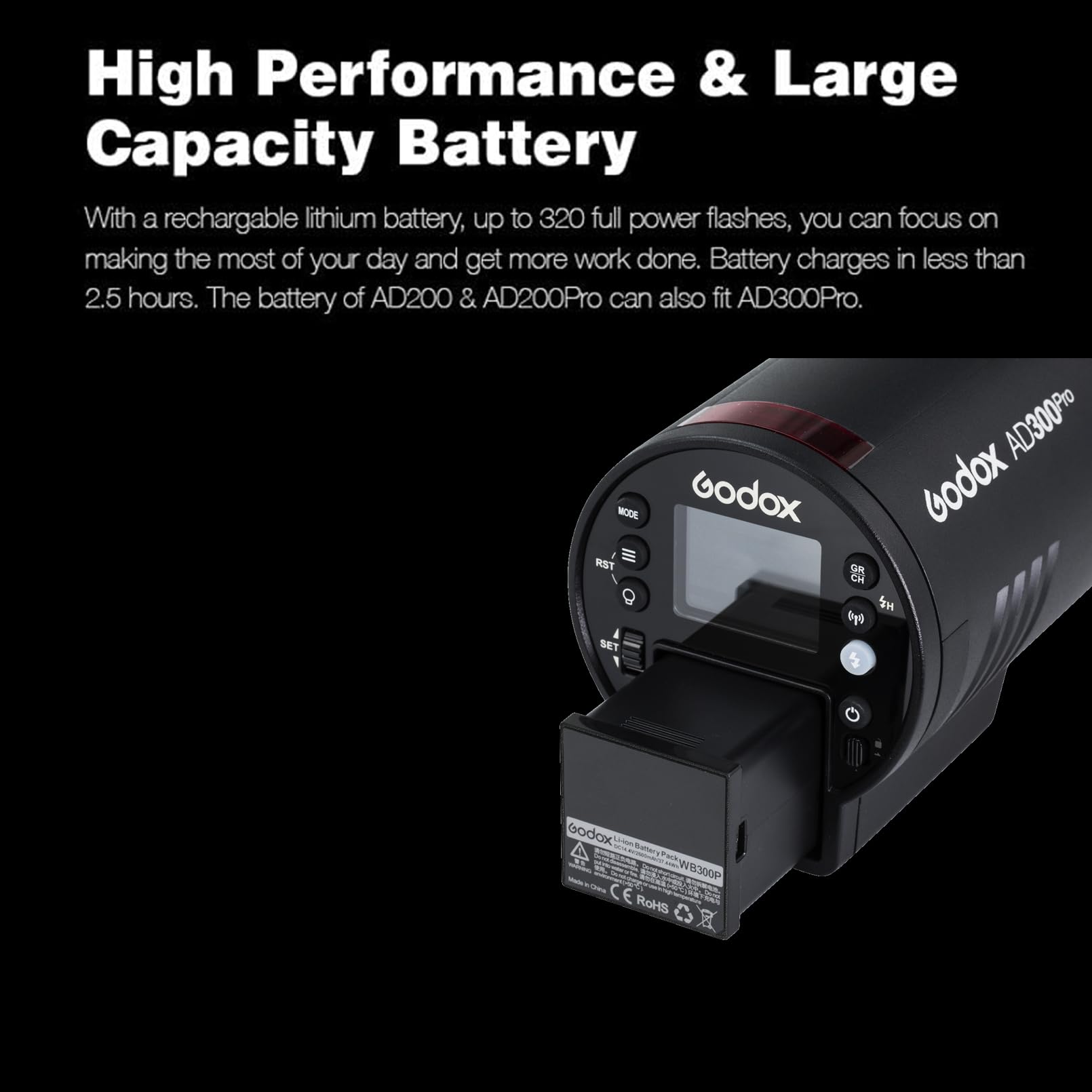 Foto 3 pulgar | Paquete De Baterías Godox Wb300p Litio 2600 Mah Para Ad300 Pro - Venta Internacional.
