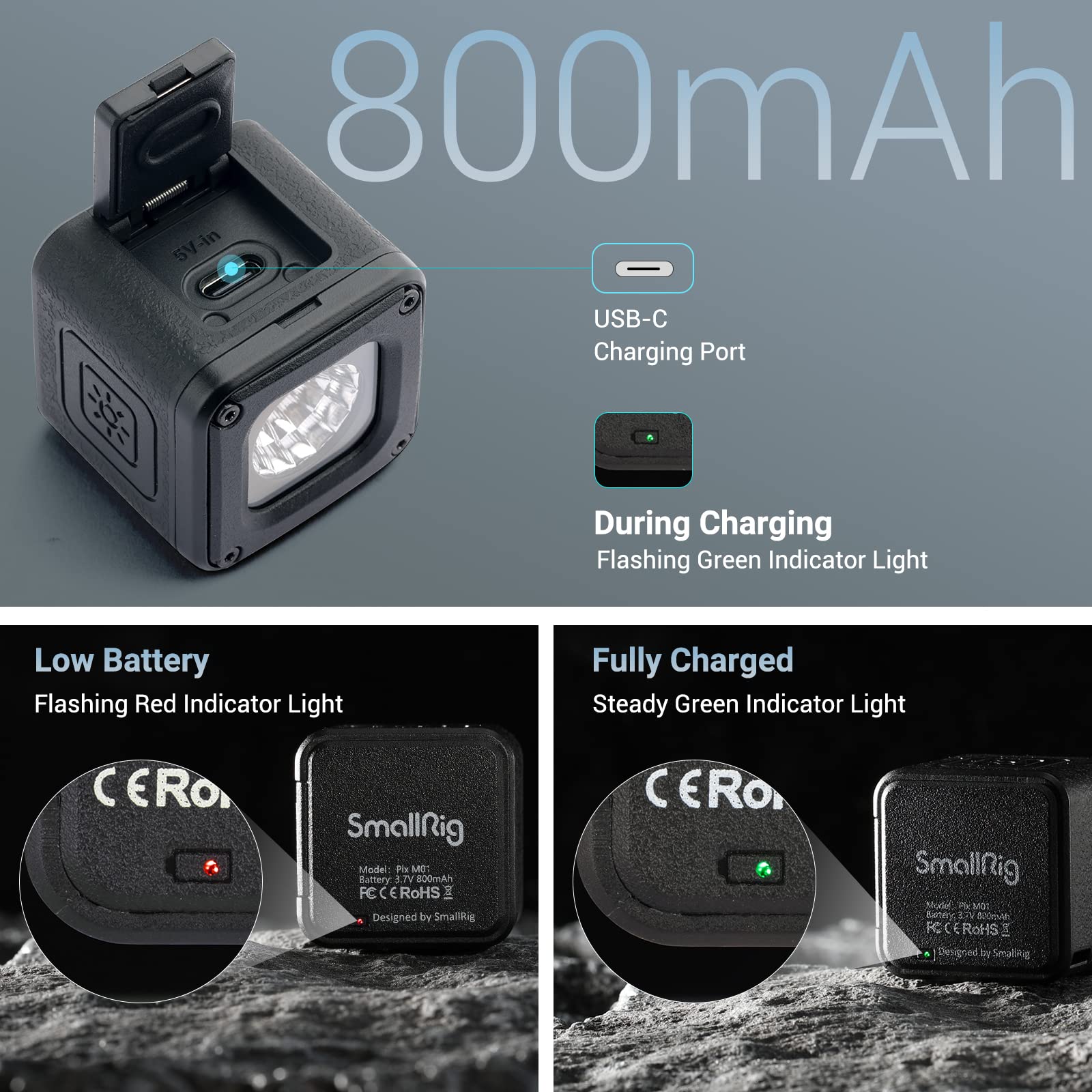 Foto 3 pulgar | Lámpara Led De Vídeo Smallrig Rm01 Resistente Al Agua Con 8 Filtros De Color - Venta Internacional.