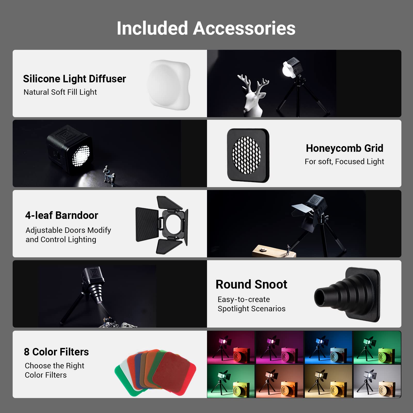 Foto 7 | Lámpara Led De Vídeo Smallrig Rm01 Resistente Al Agua Con 8 Filtros De Color - Venta Internacional.