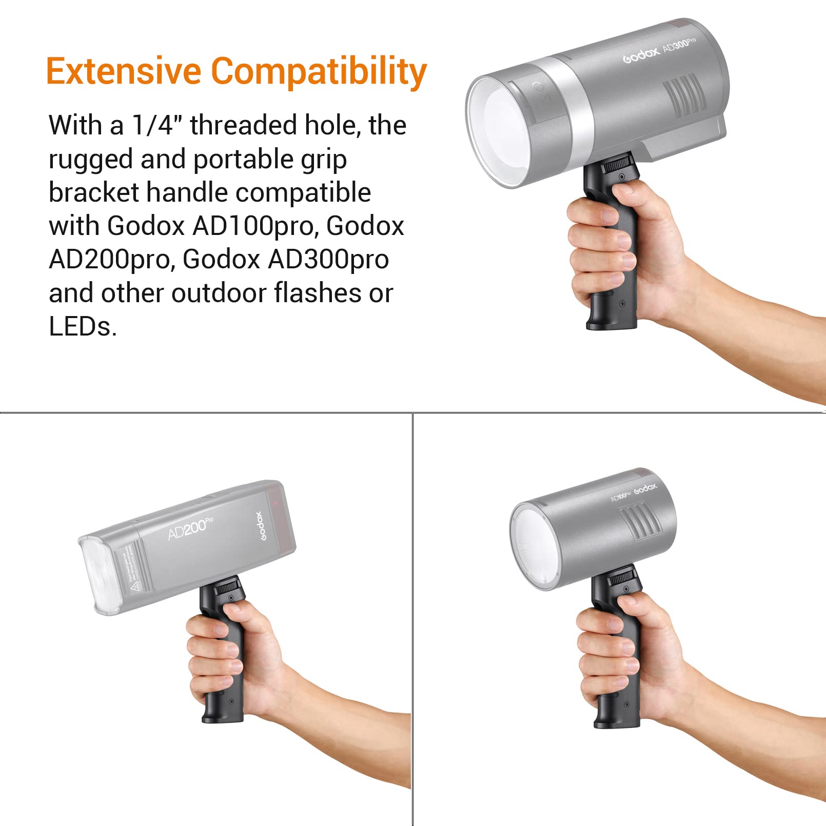 Foto 3 pulgar | Flash Grip Godox Fg-100 Con Soporte Speedlite Para Ad300 Pro - Venta Internacional.