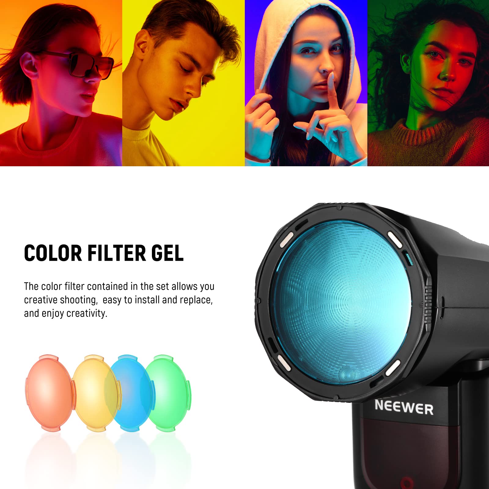 Foto 7 pulgar | Kit De Accesorios Flash Neewer Round Head Para Z2 Z1 Speedlite - Venta Internacional.