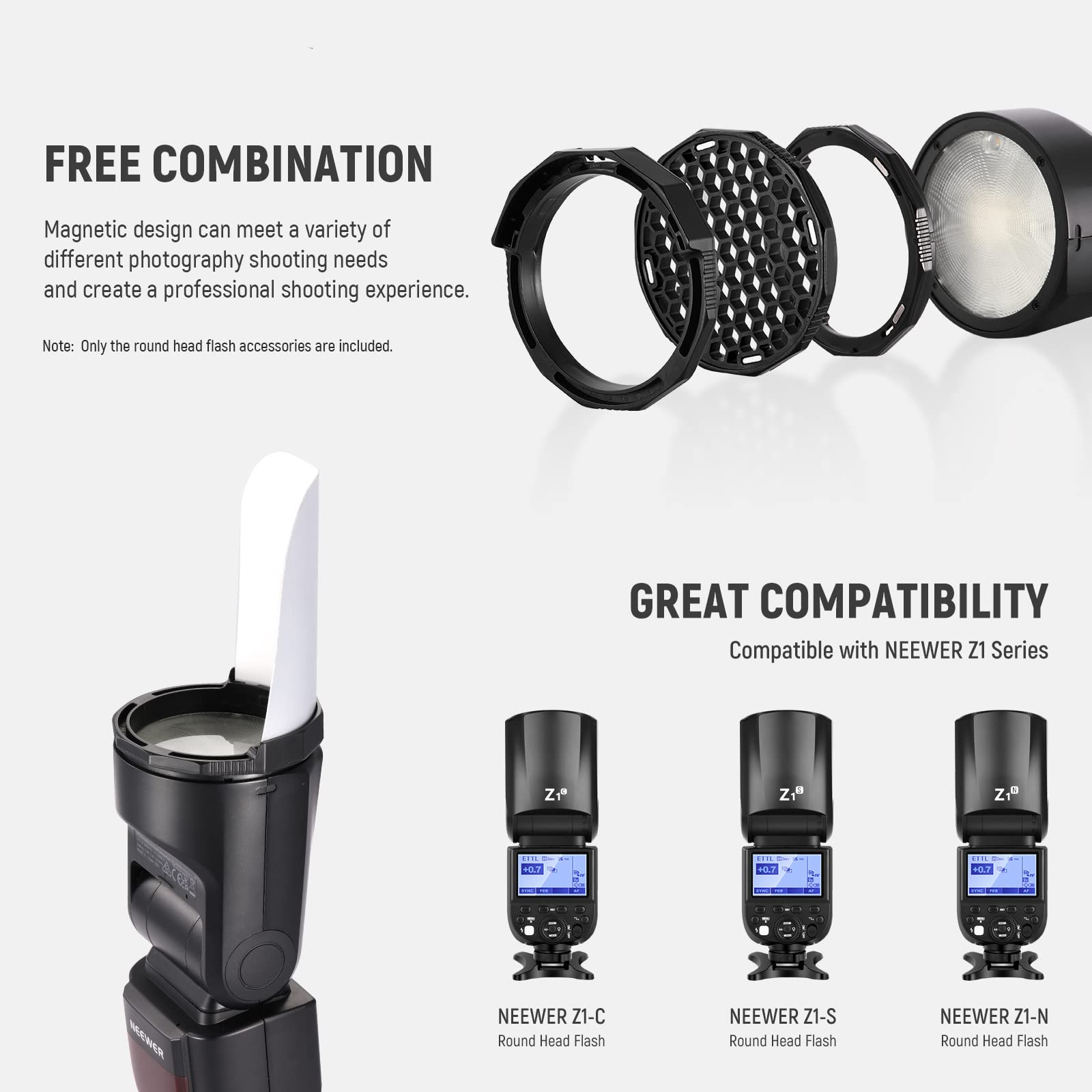 Foto 7 | Kit De Accesorios Flash Neewer Round Head Para Z2 Z1 Speedlite - Venta Internacional.