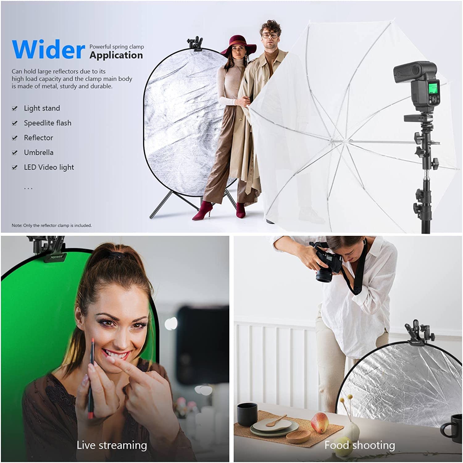 Foto 6 | Soporte De Pinza Y Adaptador Cold Shoe Para Estudio Fotográfico Neewer - Venta Internacional.