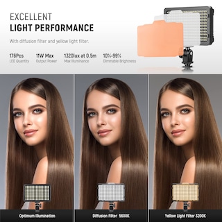 Foto 3 | Luz Led De Vídeo Neewer 176 Regulable Con Batería Para Cámara - Venta Internacional.