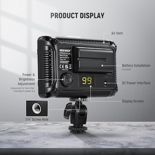 Foto 7 | Luz Led De Vídeo Neewer 176 Regulable Con Batería Para Cámara - Venta Internacional.