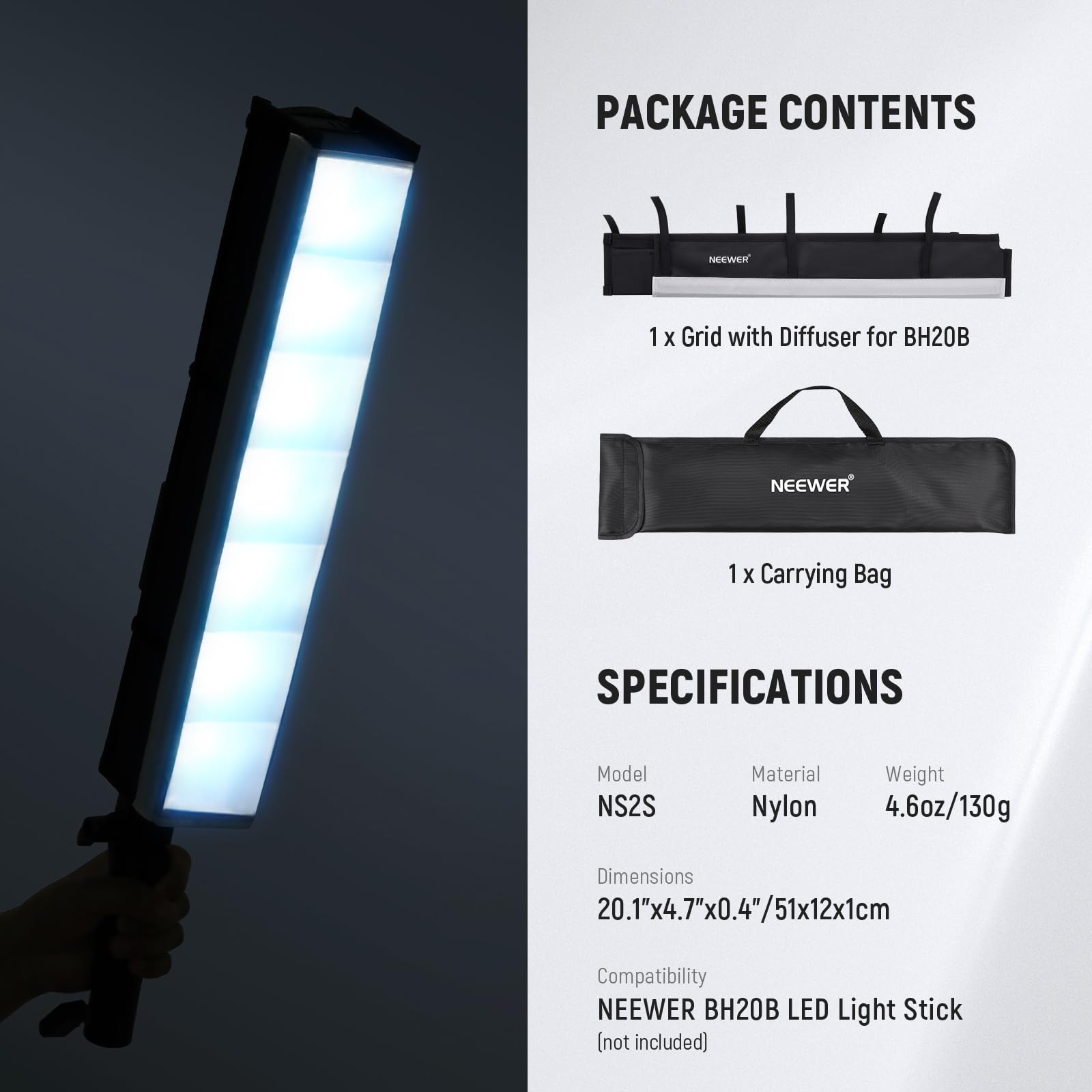 Foto 8 pulgar | Difusor Softbox Grid Strip Para Lámpara Led Neewer Bh20b - Venta Internacional.