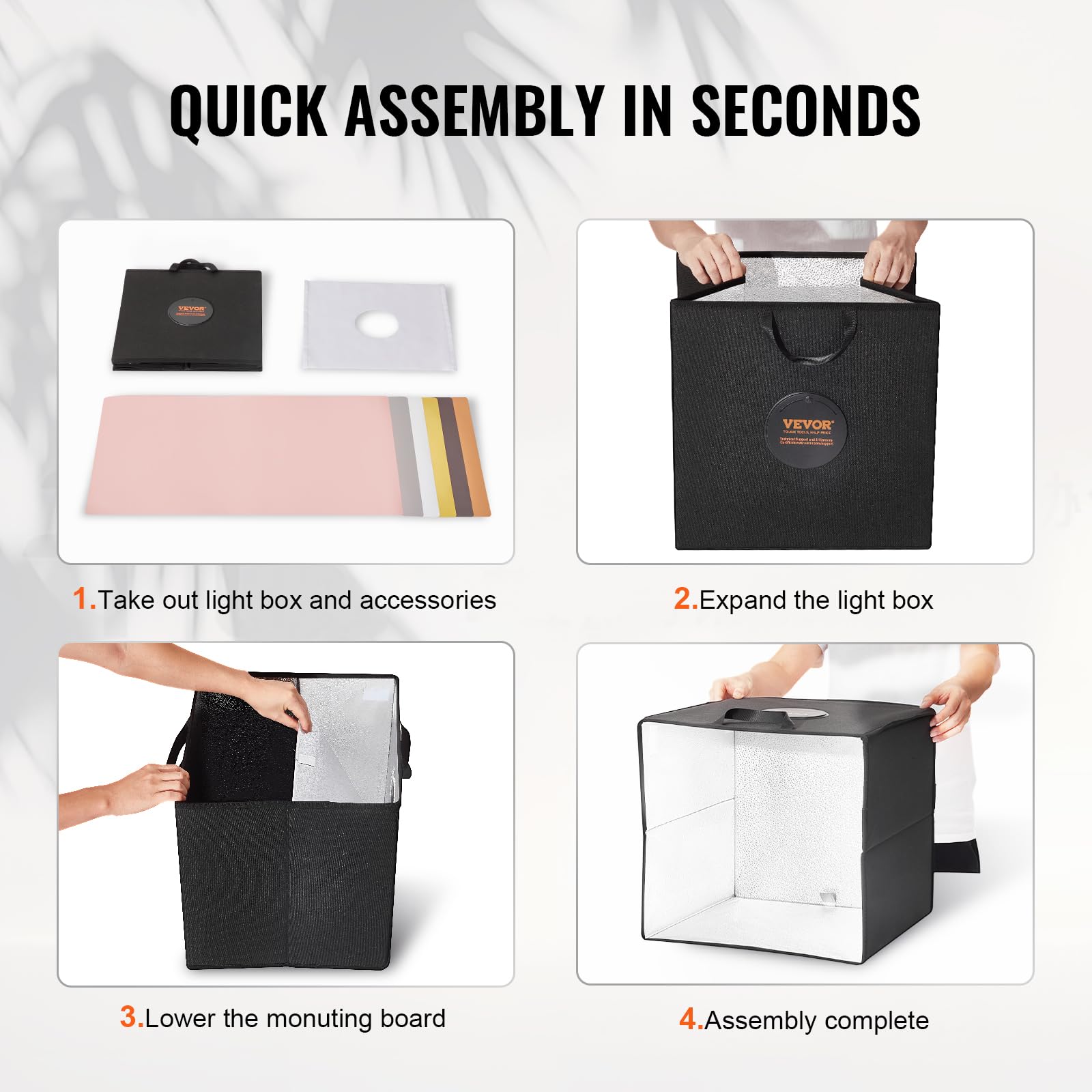 Foto 8 pulgar | Caja De Luz Vevor Para Estudio Fotográfico, 30 X 30 Cm, Con 120 Led Y 6 Fondos - Venta Internacional.