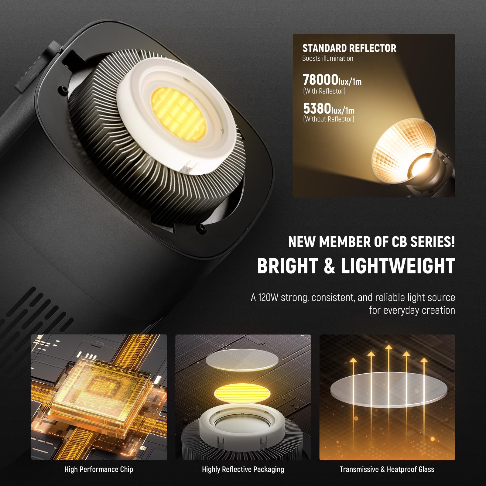 Foto 4 pulgar | Lámpara Led De Vídeo Neewer Cb120b De 120 W, 7800 Lux, 2700 K-6500 K - Venta Internacional.