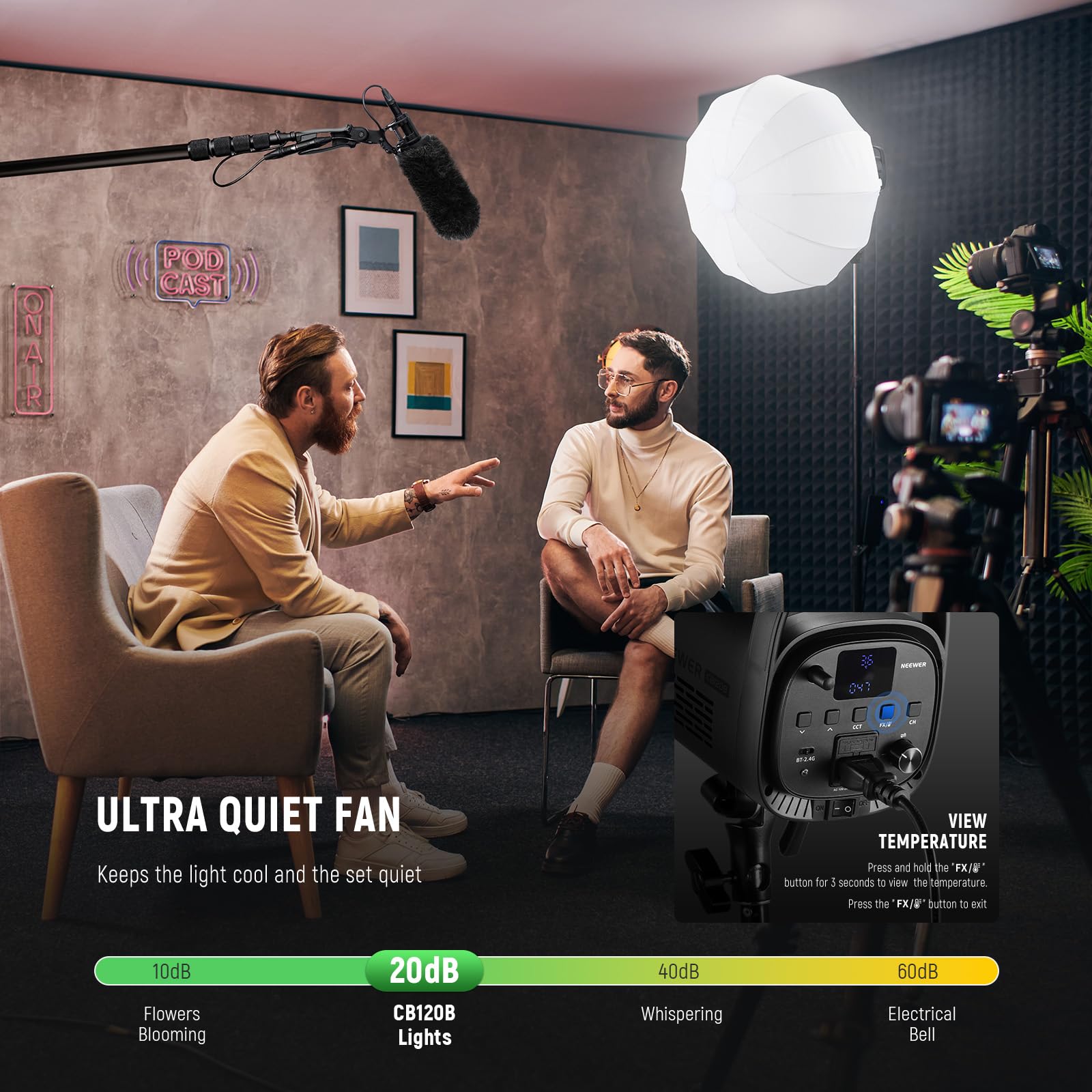 Foto 7 pulgar | Lámpara Led De Vídeo Neewer Cb120b De 120 W, 7800 Lux, 2700 K-6500 K - Venta Internacional.