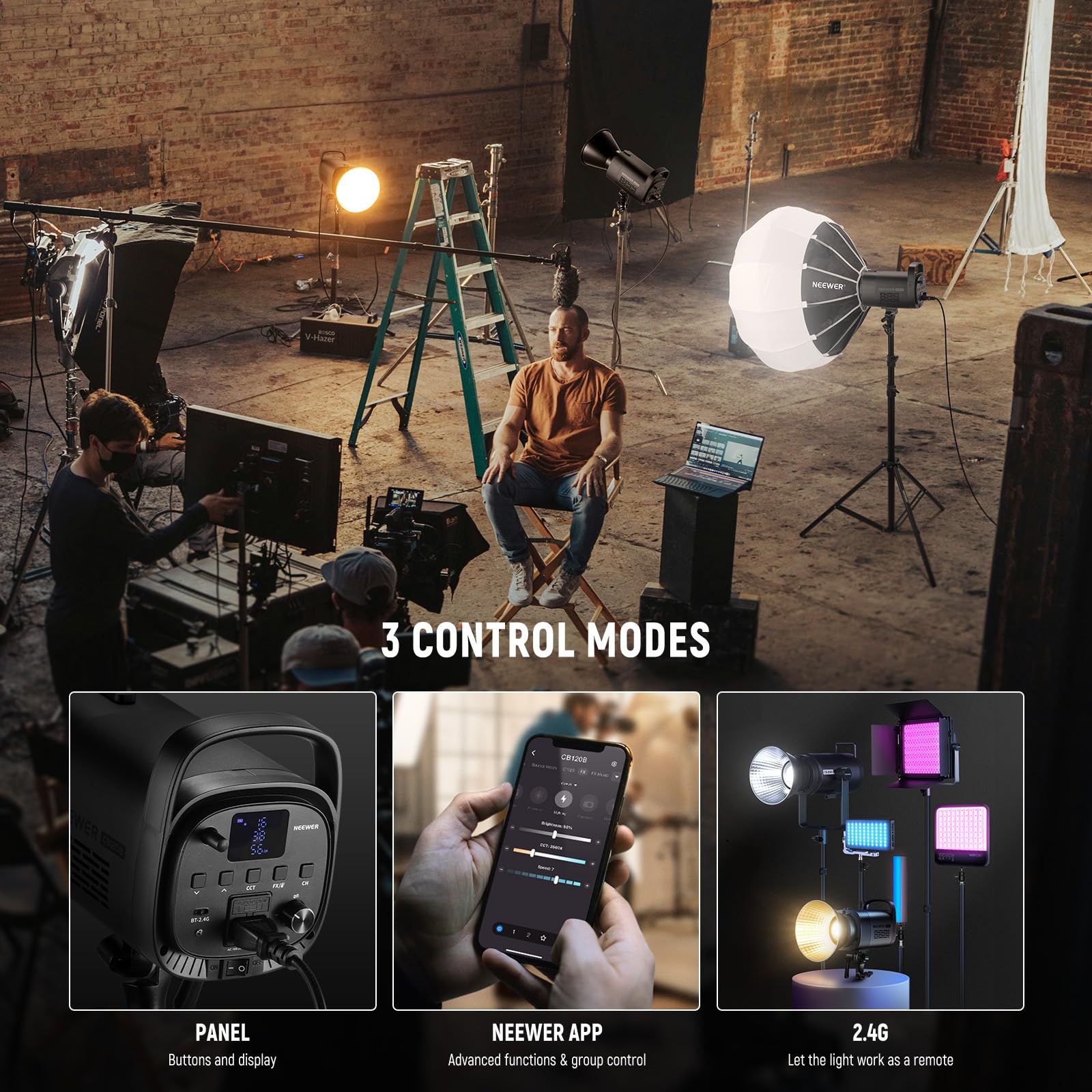 Foto 8 pulgar | Lámpara Led De Vídeo Neewer Cb120b De 120 W, 7800 Lux, 2700 K-6500 K - Venta Internacional.