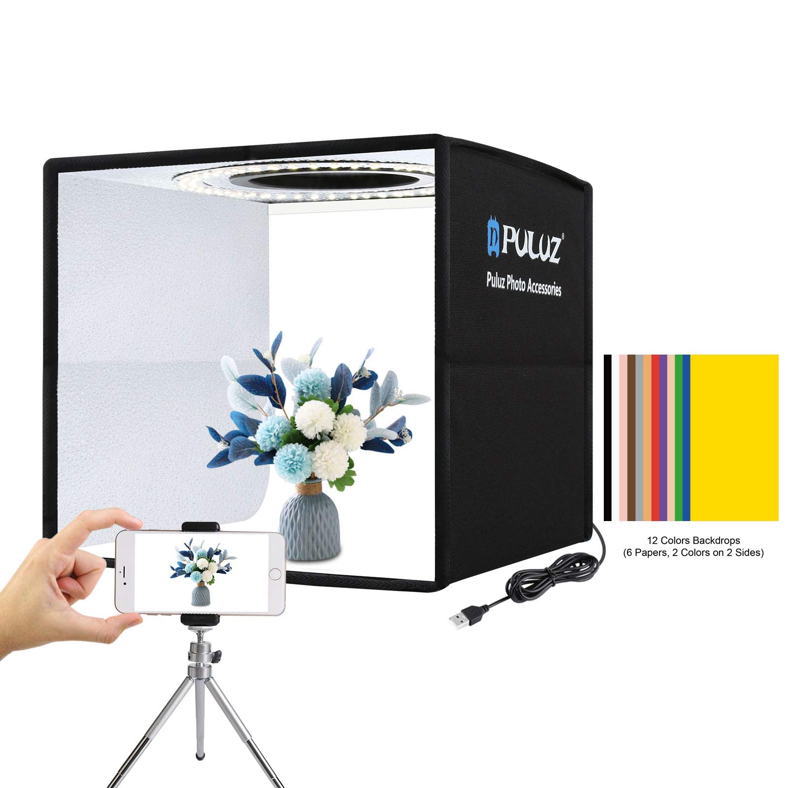 Foto 2 pulgar | Caja De Luz Puluz Pequeña Portátil Plegable Con Led Para Estudio Fotográfico - Venta Internacional.