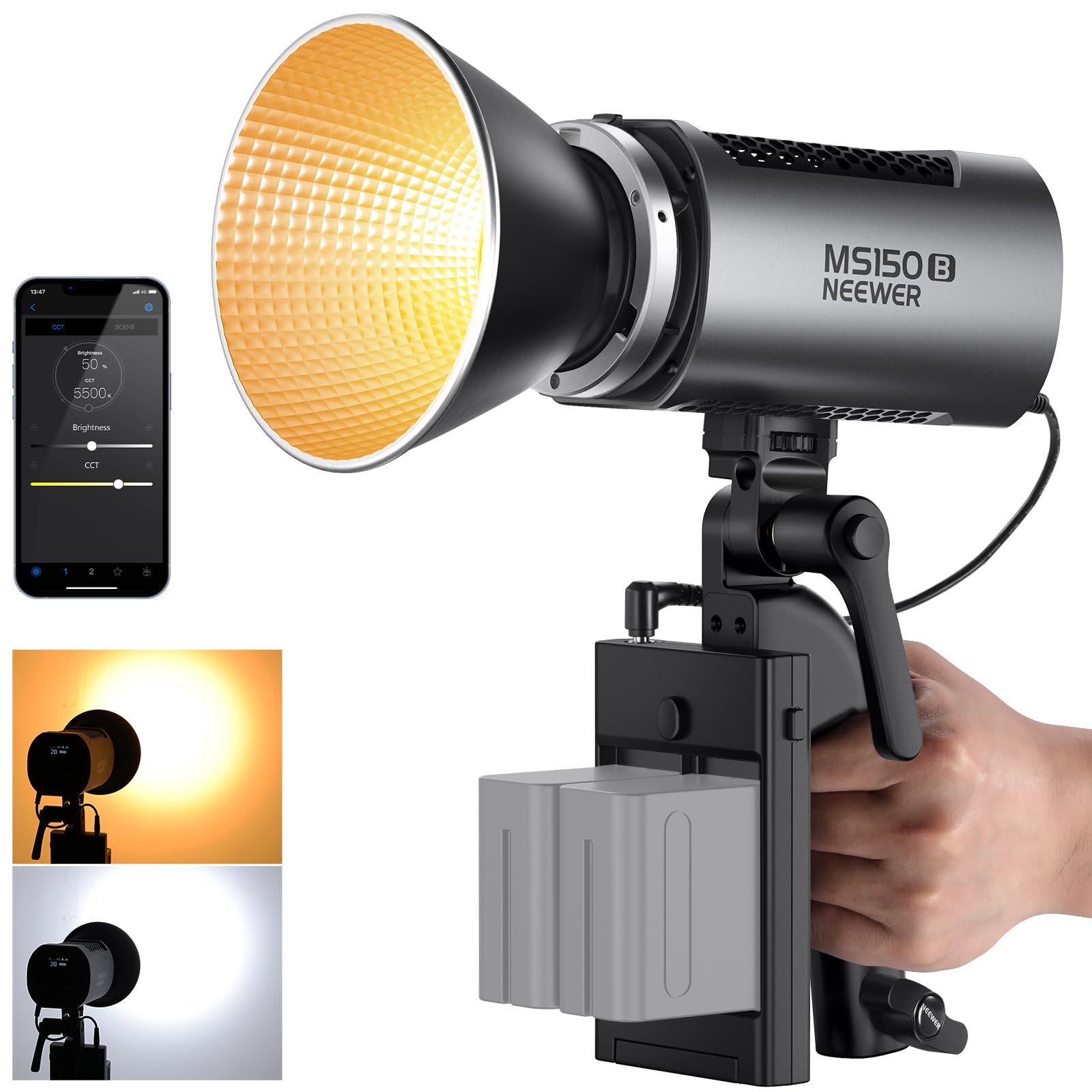 Lámpara Led De Vídeo Neewer Ms150b, 130 W, Bicolor, Con Control De Aplicaciones - Venta Internacional.