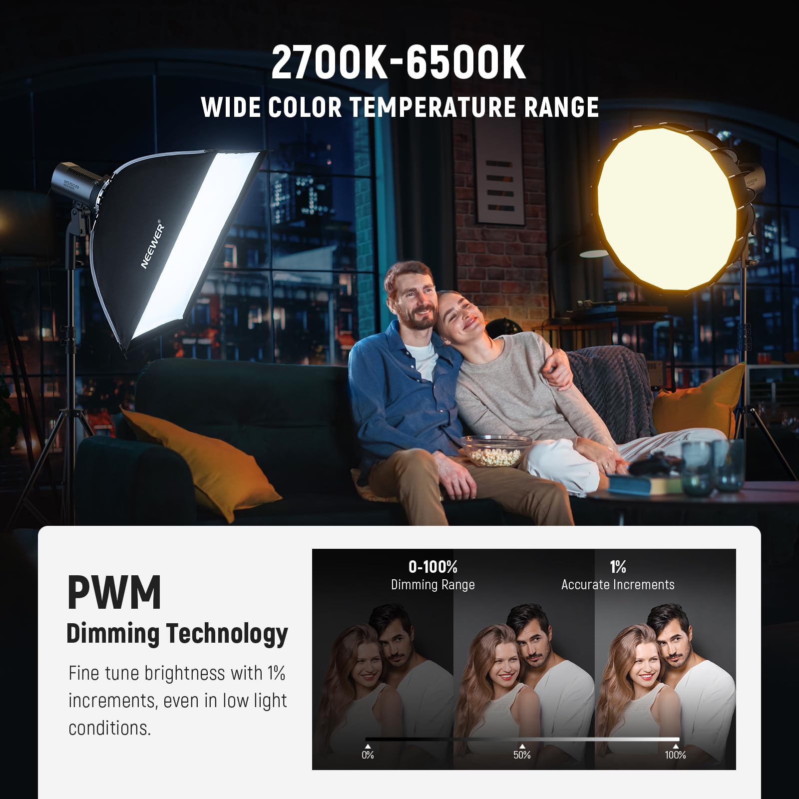 Foto 6 pulgar | Lámpara Led De Vídeo Neewer Ms150b, 130 W, Bicolor, Con Control De Aplicaciones - Venta Internacional.