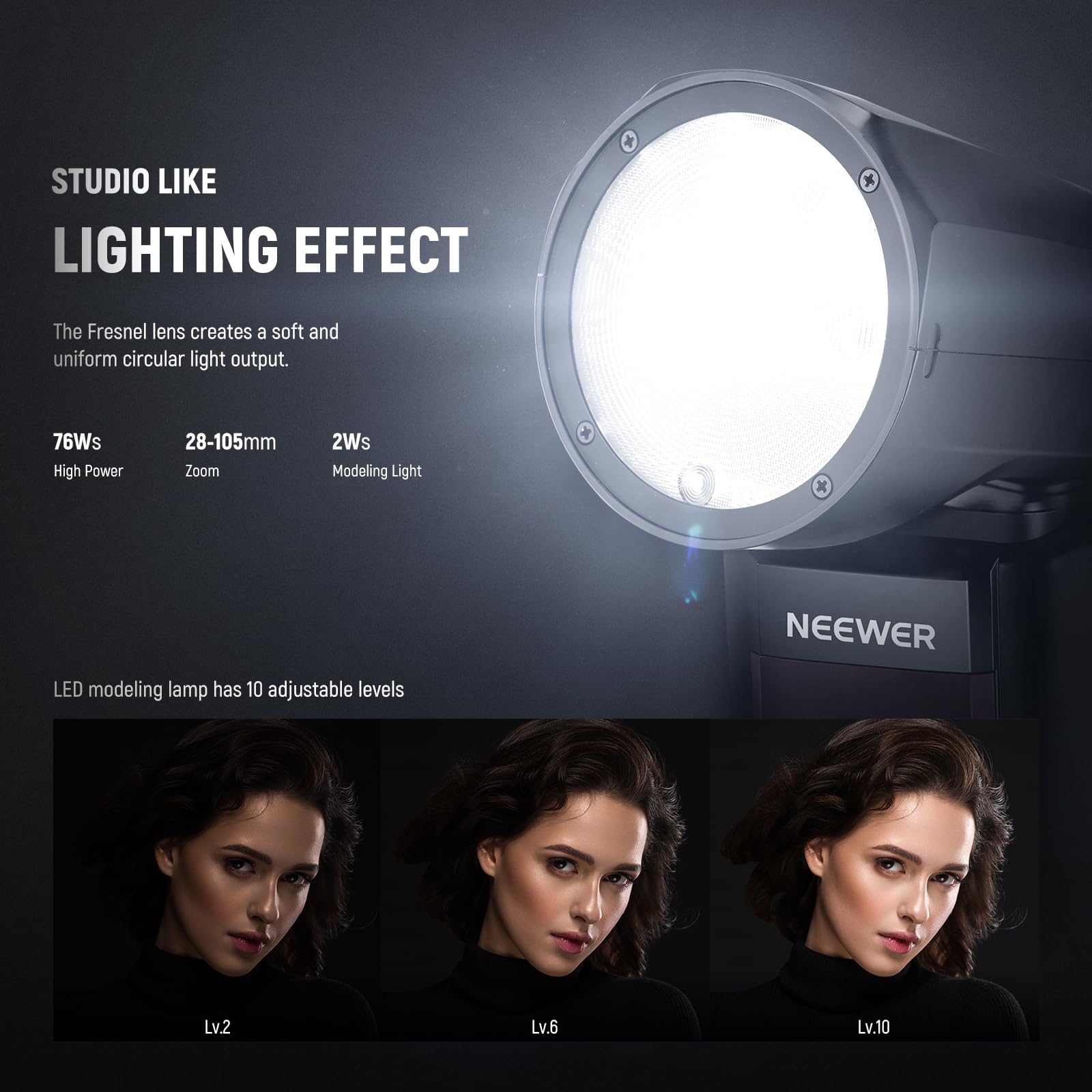 Foto 2 | Cabezal Redondo Flash Speedlite Neewer Z1-c Ttl Para Canon - Venta Internacional.