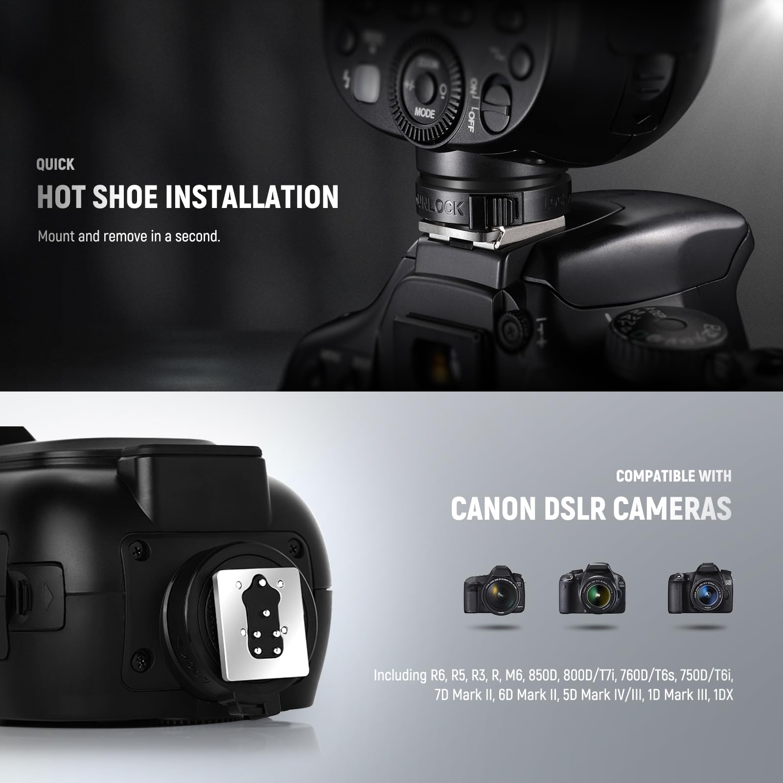 Foto 8 pulgar | Cabezal Redondo Flash Speedlite Neewer Z1-c Ttl Para Canon - Venta Internacional.