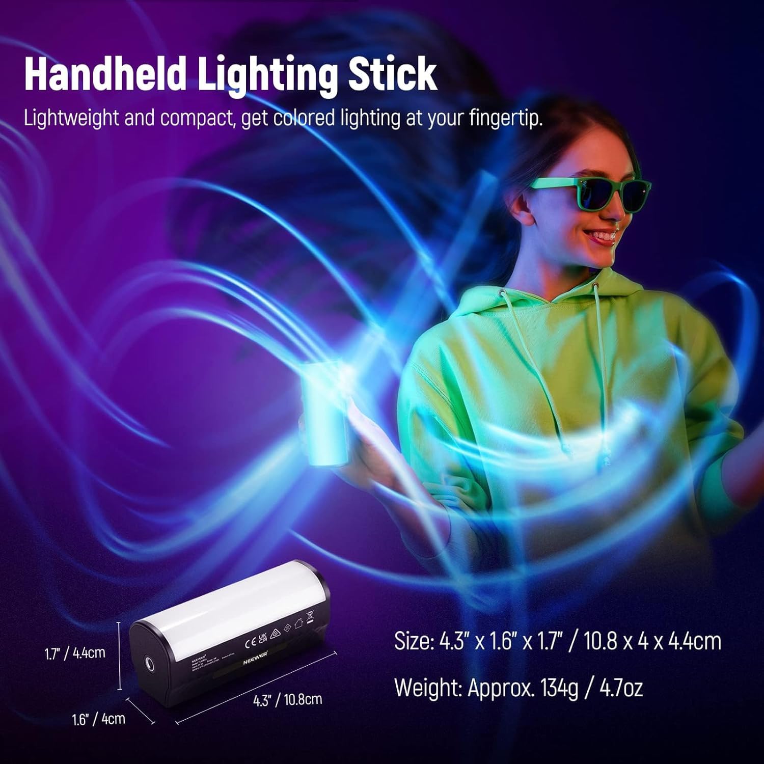 Foto 3 | Lámpara Led De Vídeo Neewer Tl96rgb Con Batería De 2500 Mah - Venta Internacional.