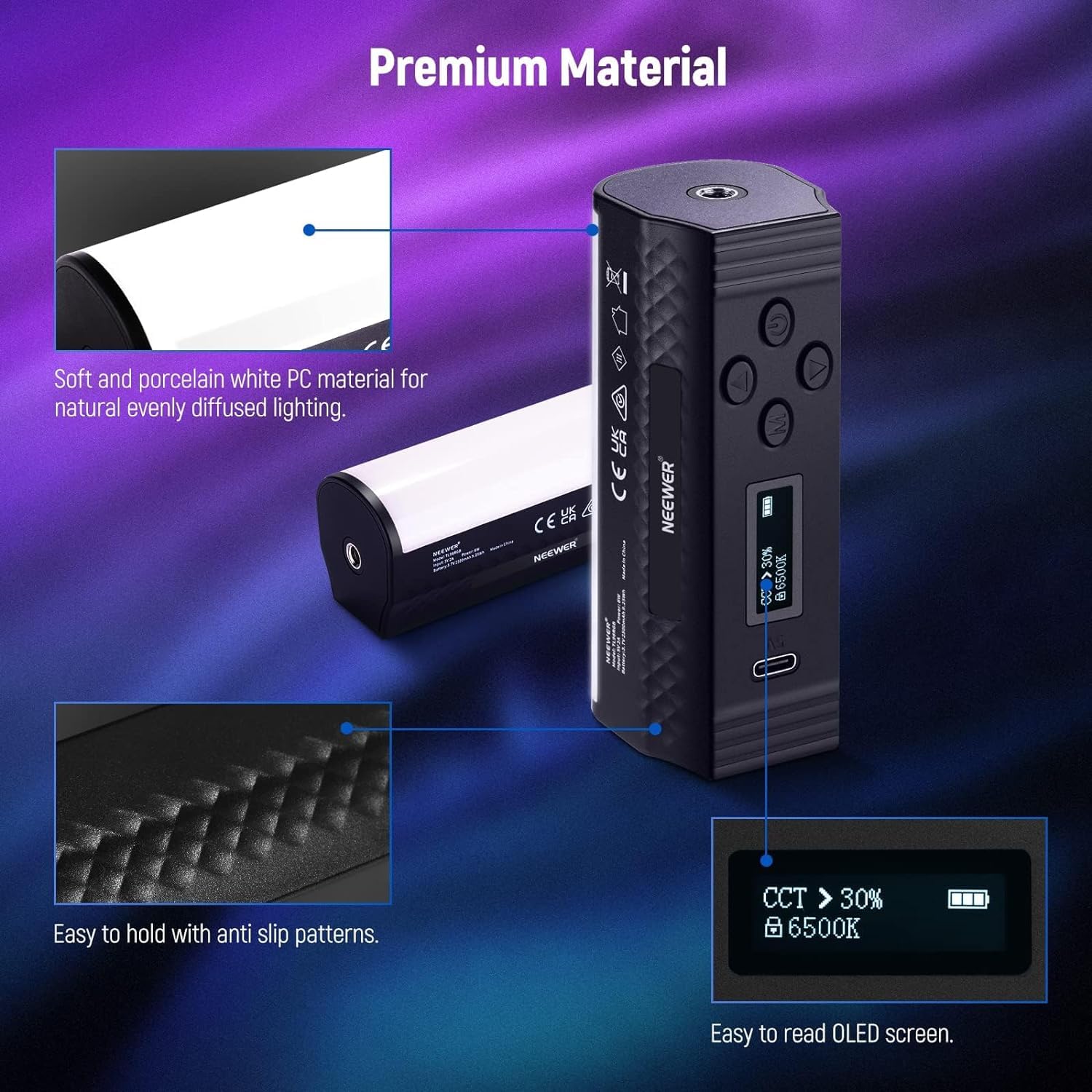 Foto 7 | Lámpara Led De Vídeo Neewer Tl96rgb Con Batería De 2500 Mah - Venta Internacional.
