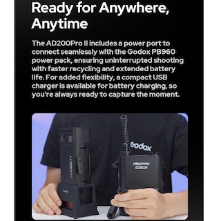 Foto 3 | Flash Estroboscópico Godox Ad200 Pro Ii Ad200 Pro Ii 200 W, 2,4 G Ttl - Venta Internacional.