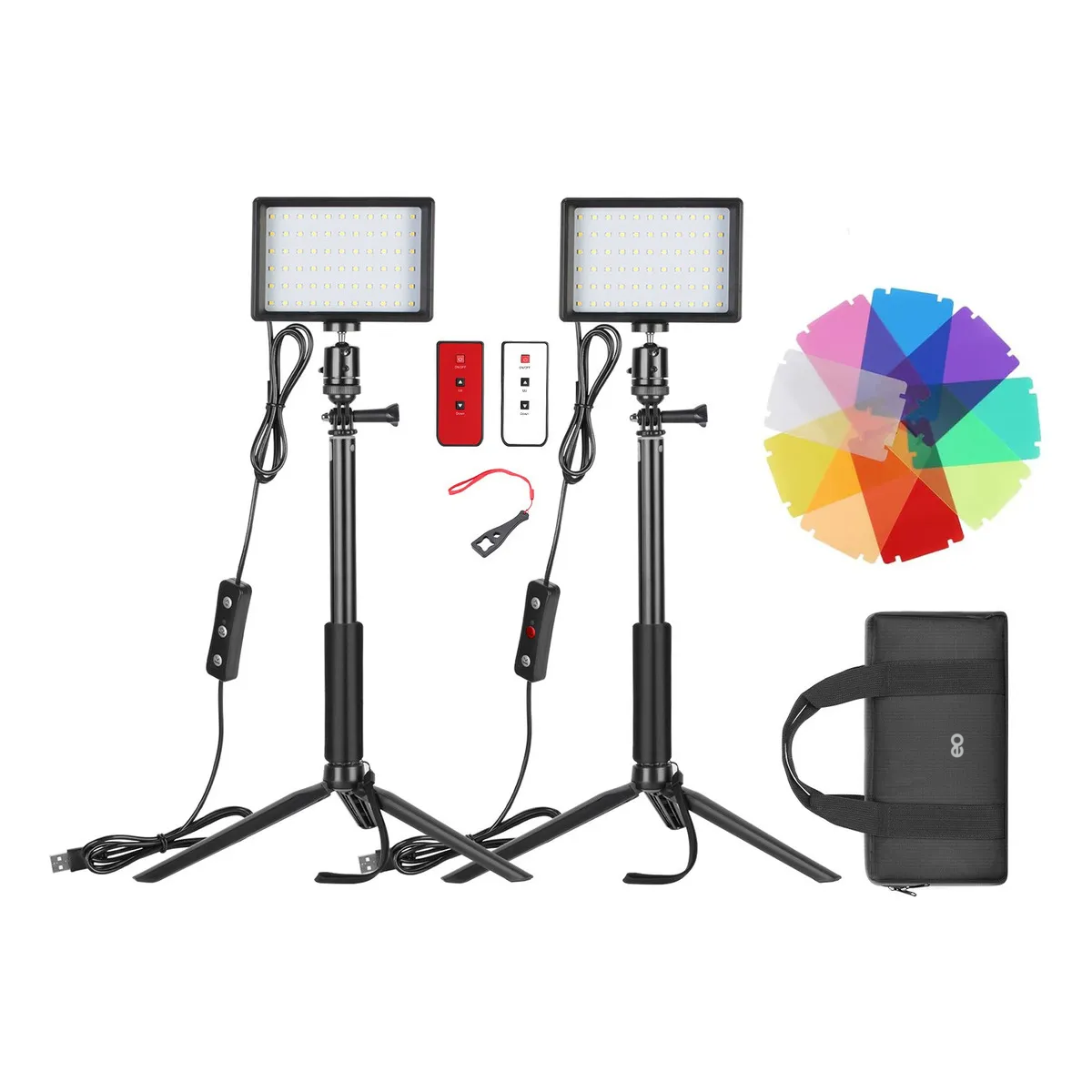 Foto 3 pulgar | Usb Led Kit Luz Video Iluminación Fotografía Regulable Eo Safe Imports Esi-20554 Negro