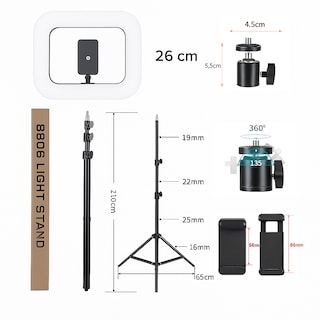 Foto 3 | Set 2 Aros De Luz Led Rectangular Recargable Con Trípode 2.1 m Cabezal De Rotación Y Soporte Celular – 3