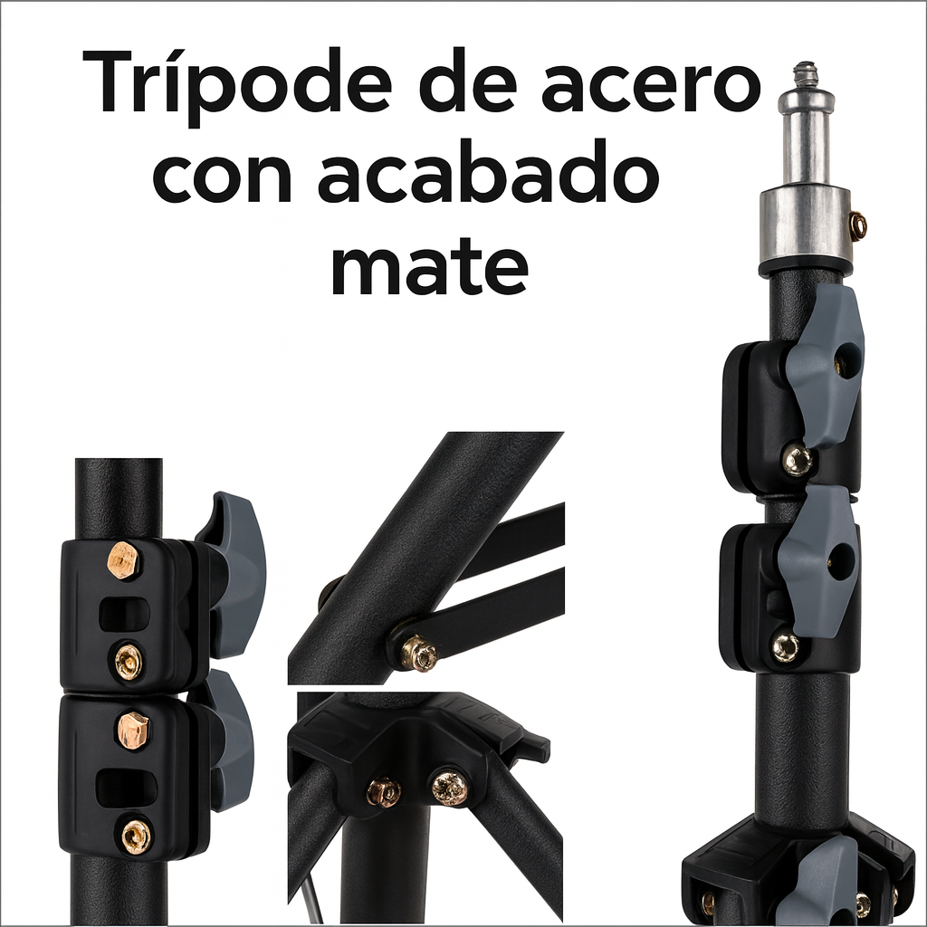 Foto 5 pulgar | Set 2 Aros De Luz Led Rectangular Recargable Con Trípode 2.1 m  Cabezal De Rotación Y Soporte Celular – 3