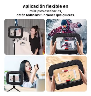 Foto 6 | Set 2 Aros De Luz Led Rectangular Recargable Con Trípode 2.1 m Cabezal De Rotación Y Soporte Celular – 3