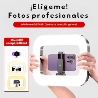 Foto 7 | Set 2 Aros De Luz Led Rectangular Recargable Con Trípode 2.1 m Cabezal De Rotación Y Soporte Celular – 3