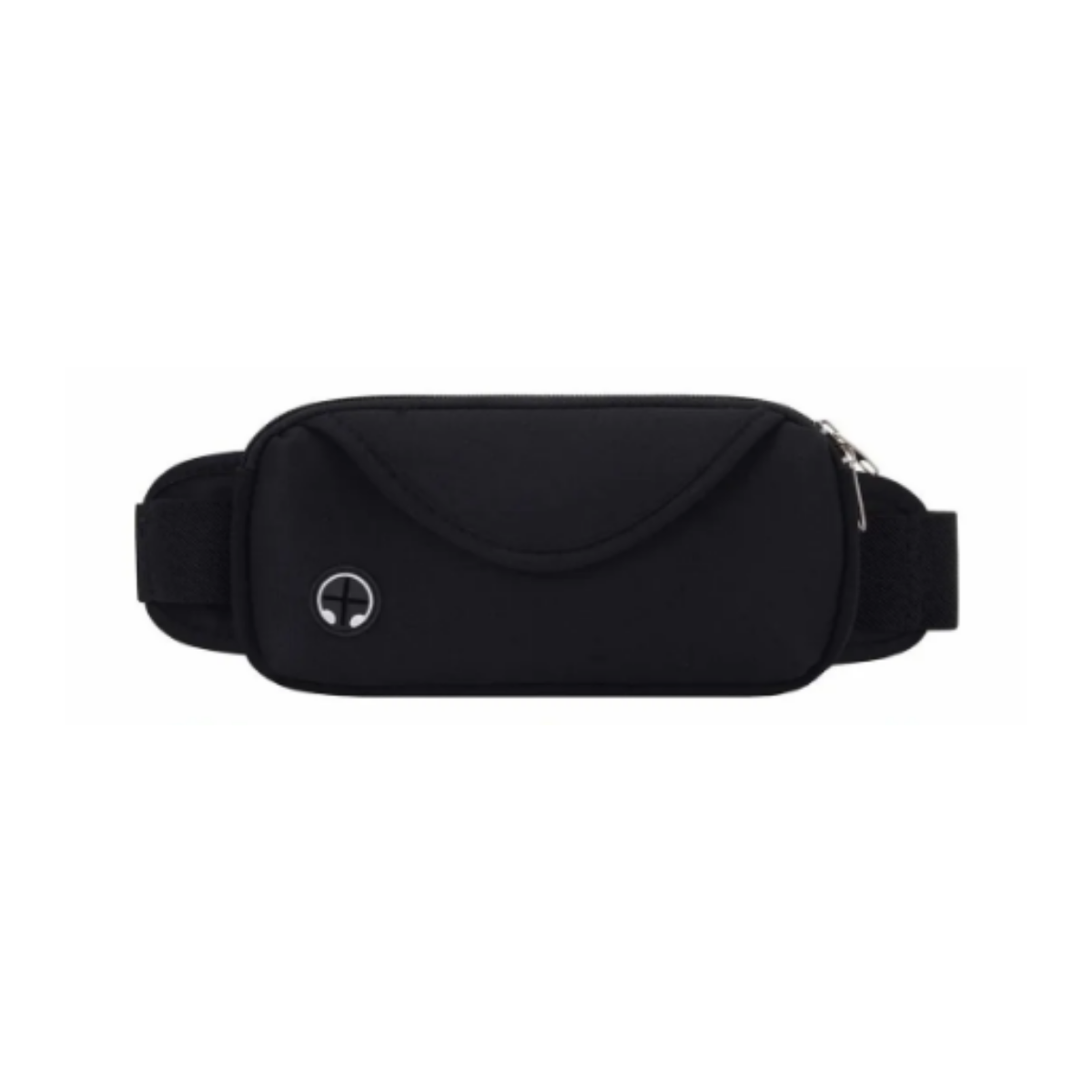Riñonera Deportiva Elástica e Impermeable Unisex para Correr color Negro