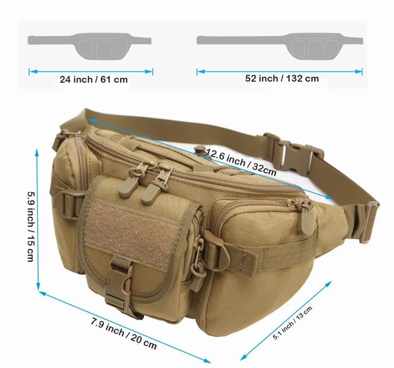 Foto 4 pulgar | Cangurera PETUKITA BOX Riñonera Fl color Marrón Tipo Táctica Impermeable Multifunción
